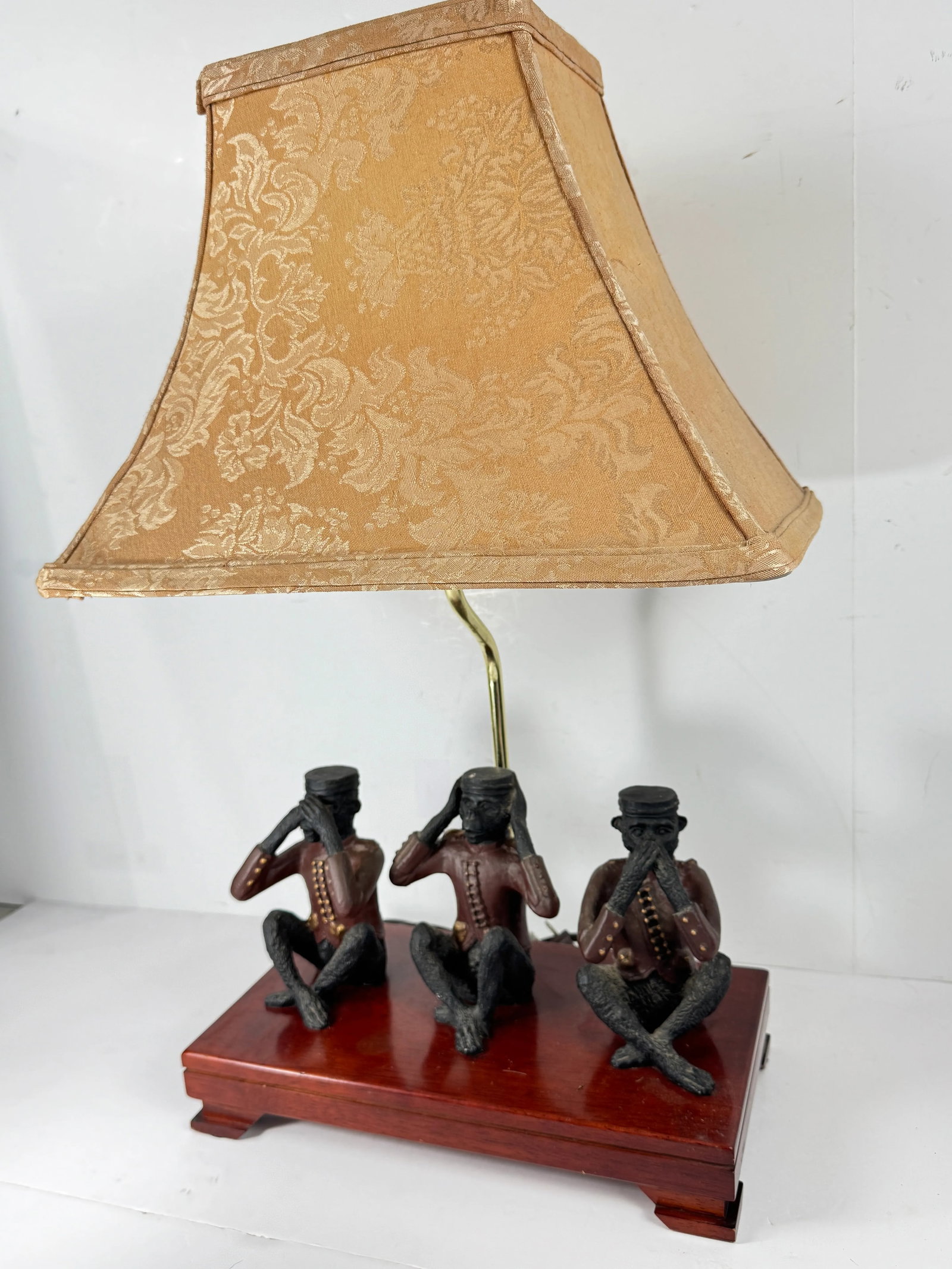 Vintage Wise Monkeys Table Lamp. See, Hear, Speak No Evil. - 2