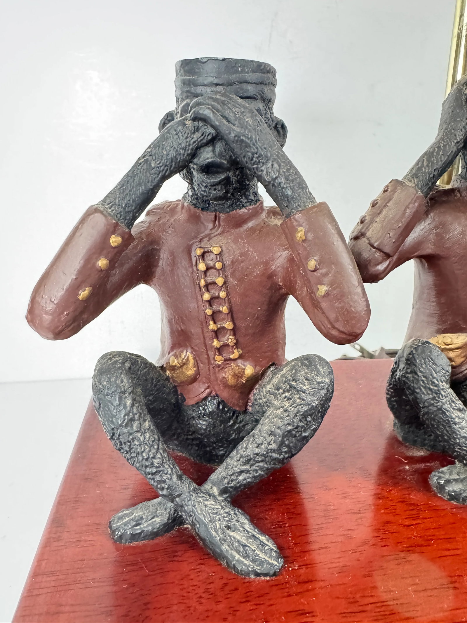 Vintage Wise Monkeys Table Lamp. See, Hear, Speak No Evil. - 3