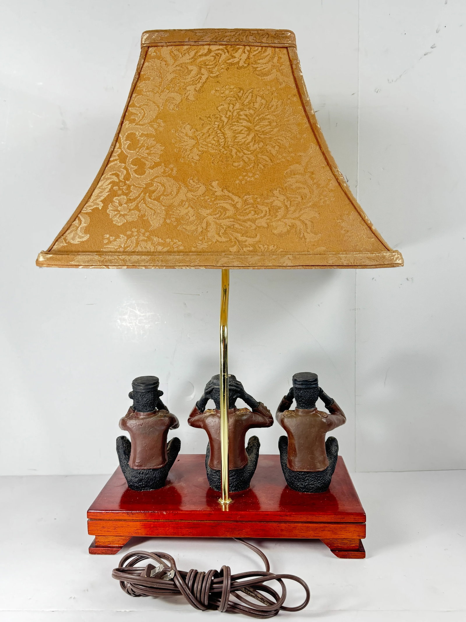 Vintage Wise Monkeys Table Lamp. See, Hear, Speak No Evil. - 4