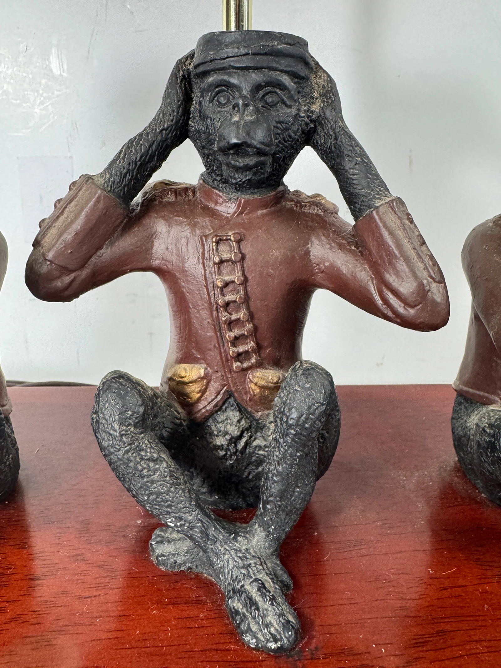 Vintage Wise Monkeys Table Lamp. See, Hear, Speak No Evil. - 6