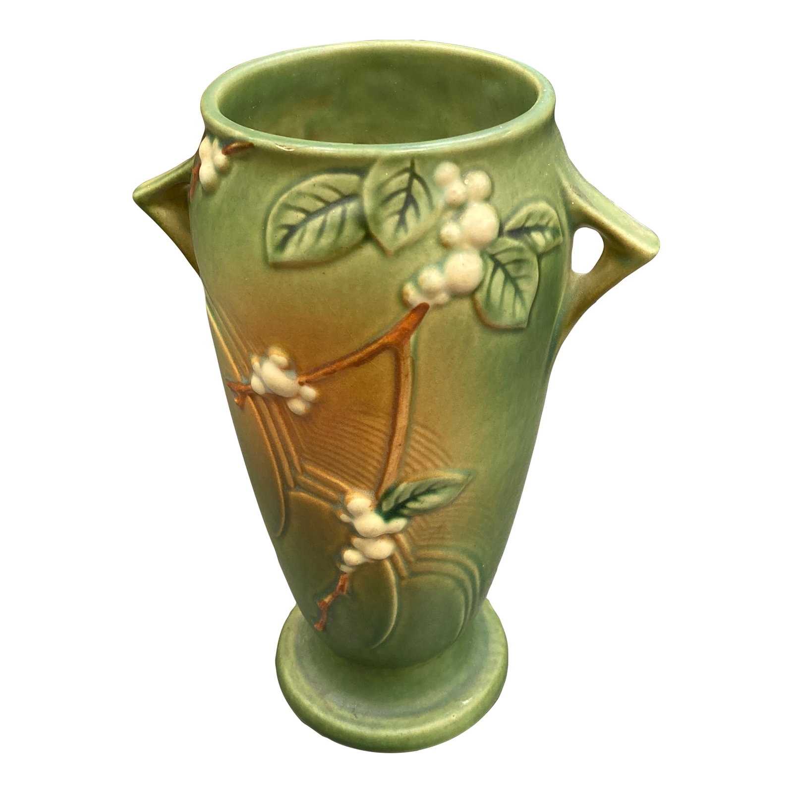 Antique Roseville Snowberry Green Vase (1 of 5)