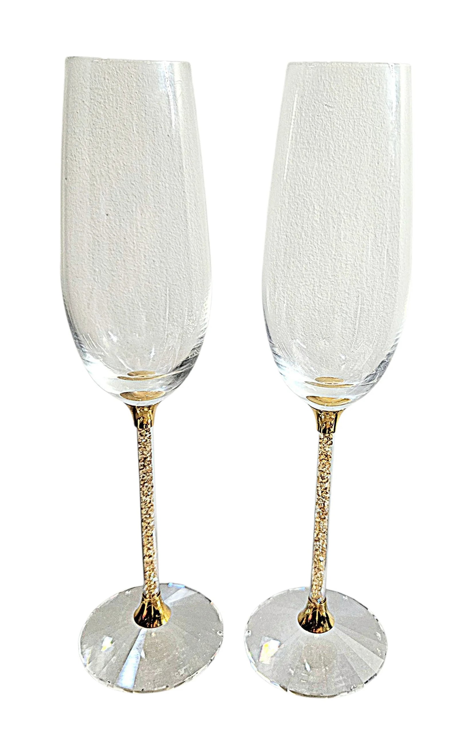 Swarovski Stemware | Set of 2 Crystalline Golden Shadow Toasting Flutes - 2