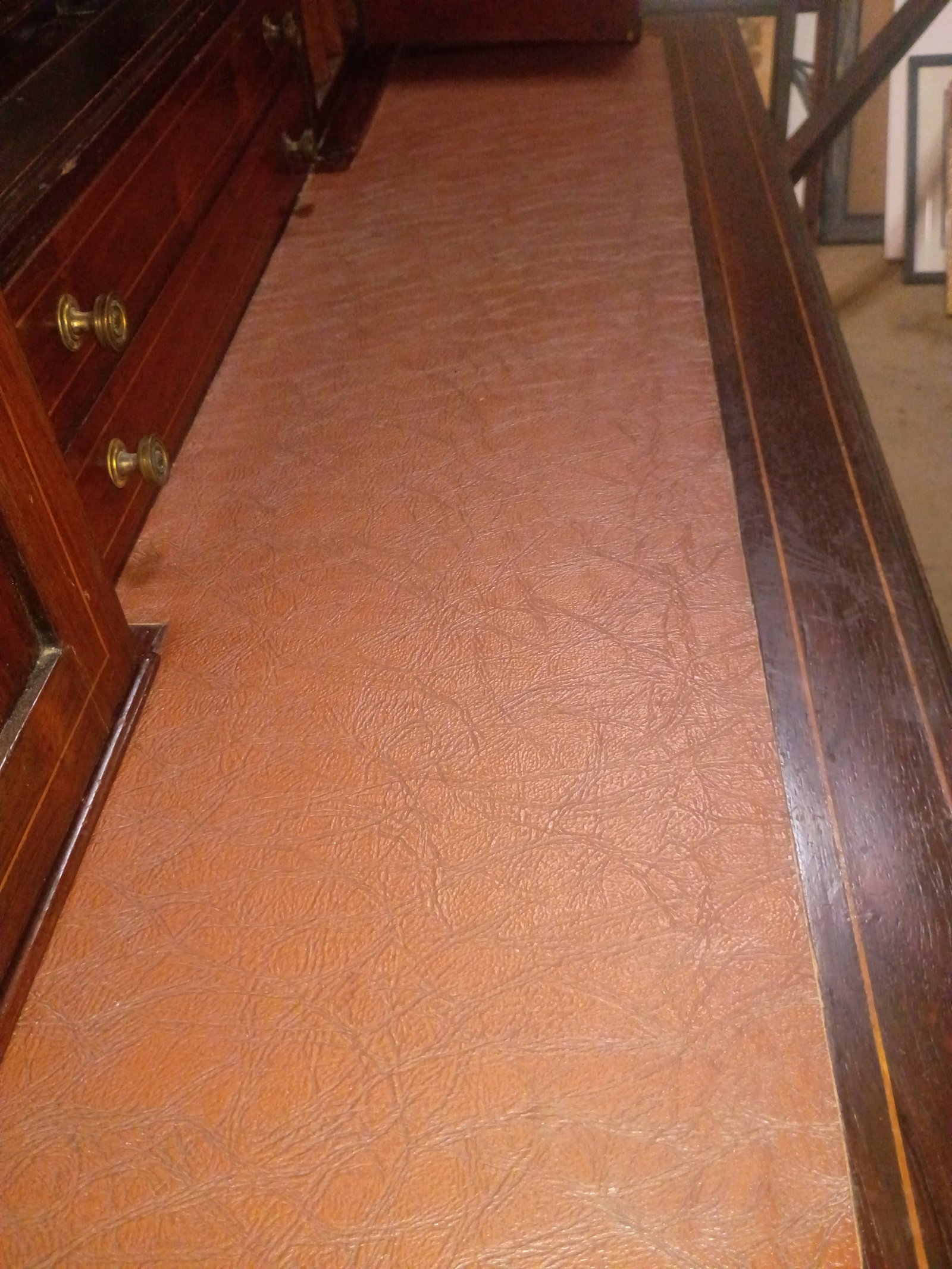 Antique Edwardian Inlaid Mahogany Bonheur Du Jour Ladies Writing Desk (c.1900) - Sheraton Revival St - 7