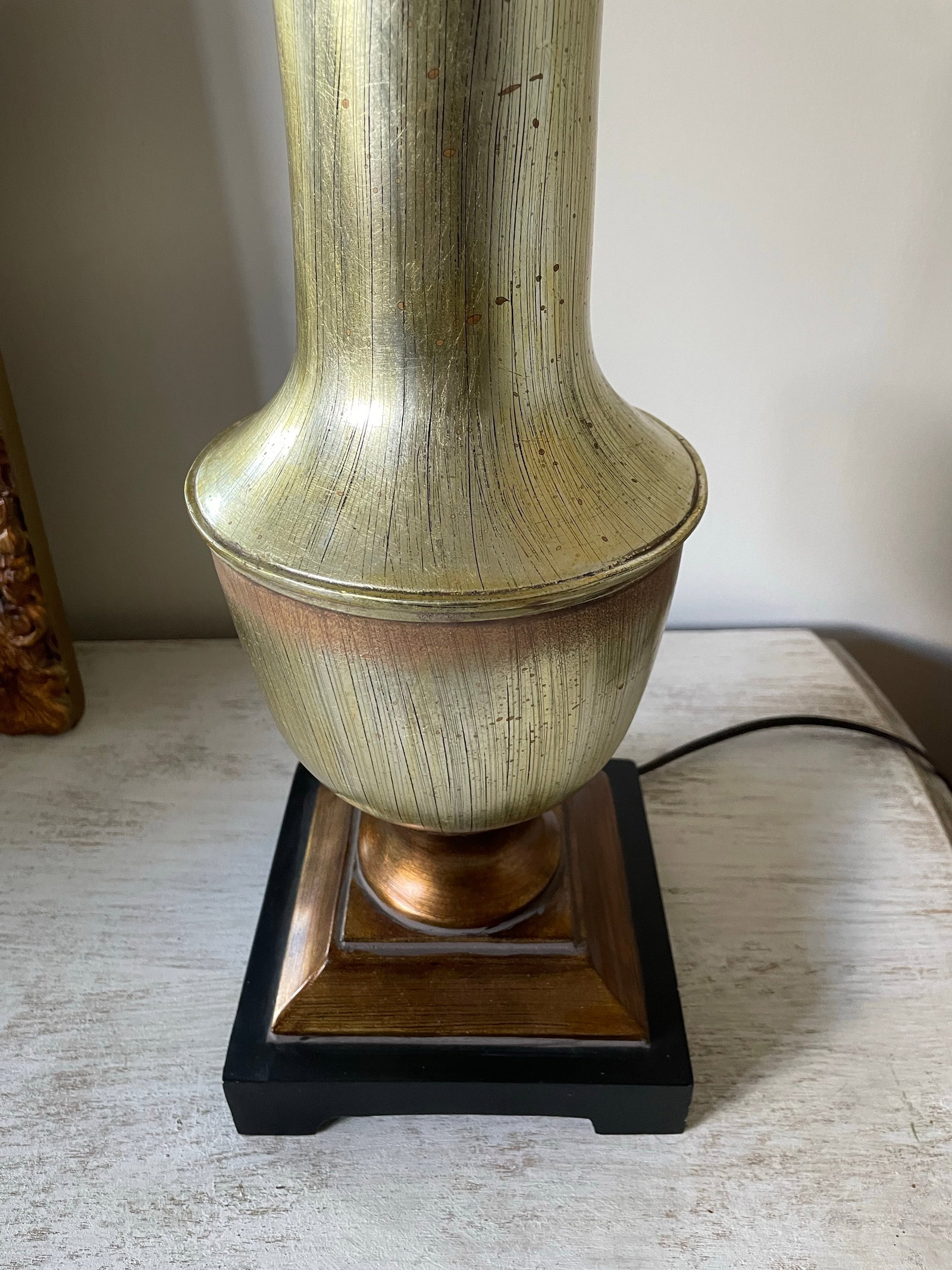 Pair of Uttermost Metallic Urn-Style Lamps - 7