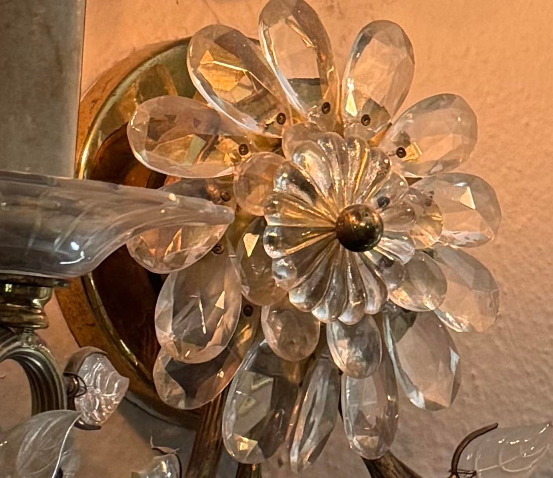 1930's Crystal and Brass Sconces (Pair) - 3