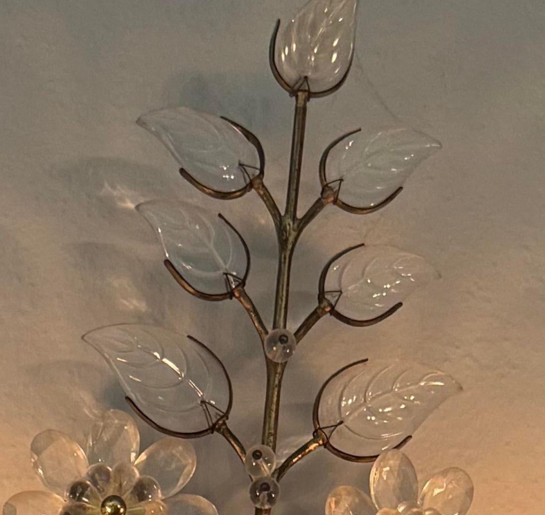 1930's Crystal and Brass Sconces (Pair) - 4
