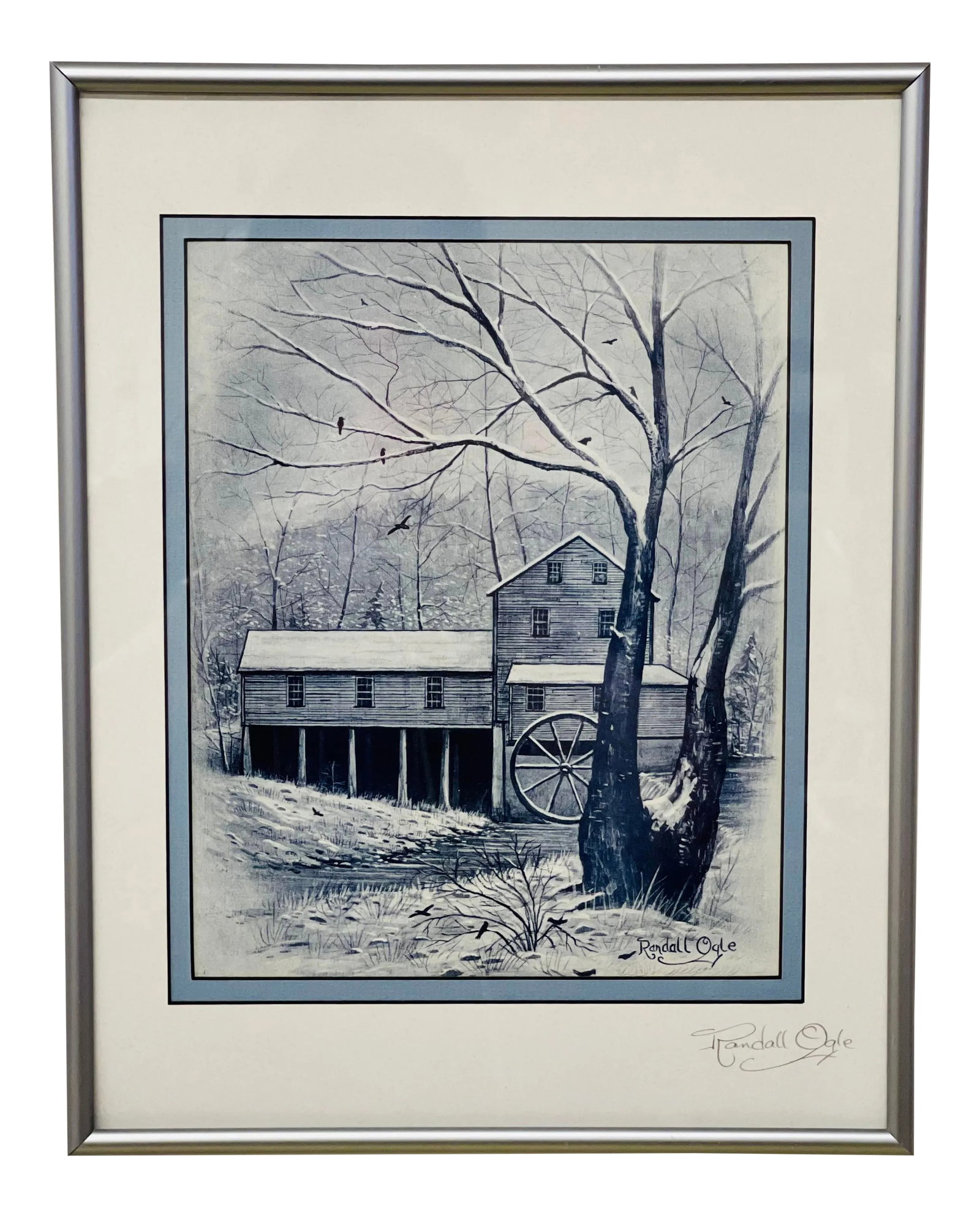 Late 20th Century "Pigeon Forge Mill" Original Print by Randall Ogle, Framed: Gorgeous Framed Original Print by Randall Ogle "Pigeon Forge Mill". Professionally framed. Signed with Certificate of Authenticity attached to back. Lovely addition to any collection. Measures 11.25" 