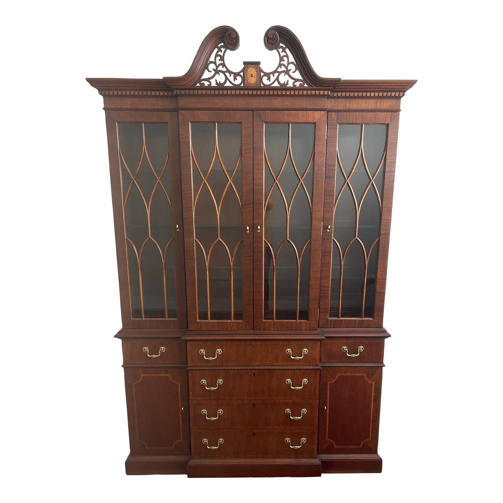 1990s Councill Furniture Mahogany Breakfront (1 of 12)