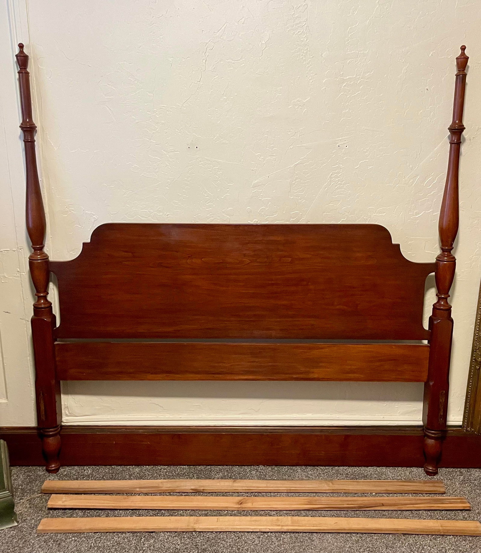 1970s Henkel Harris Wild Black Cherry 4-Poster Queen Bed Frame - 4