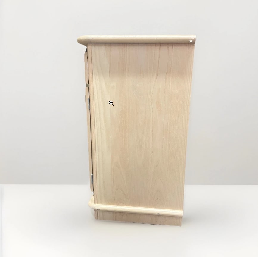 Vintage Broyhill MCM Pickled White Oakwood Flip Top Bar Cabinet or Buffet Server - 9