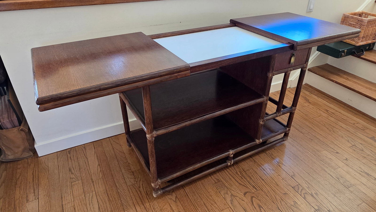 MCM 70's Era McGuire Faux Bamboo Bar Cart - 6