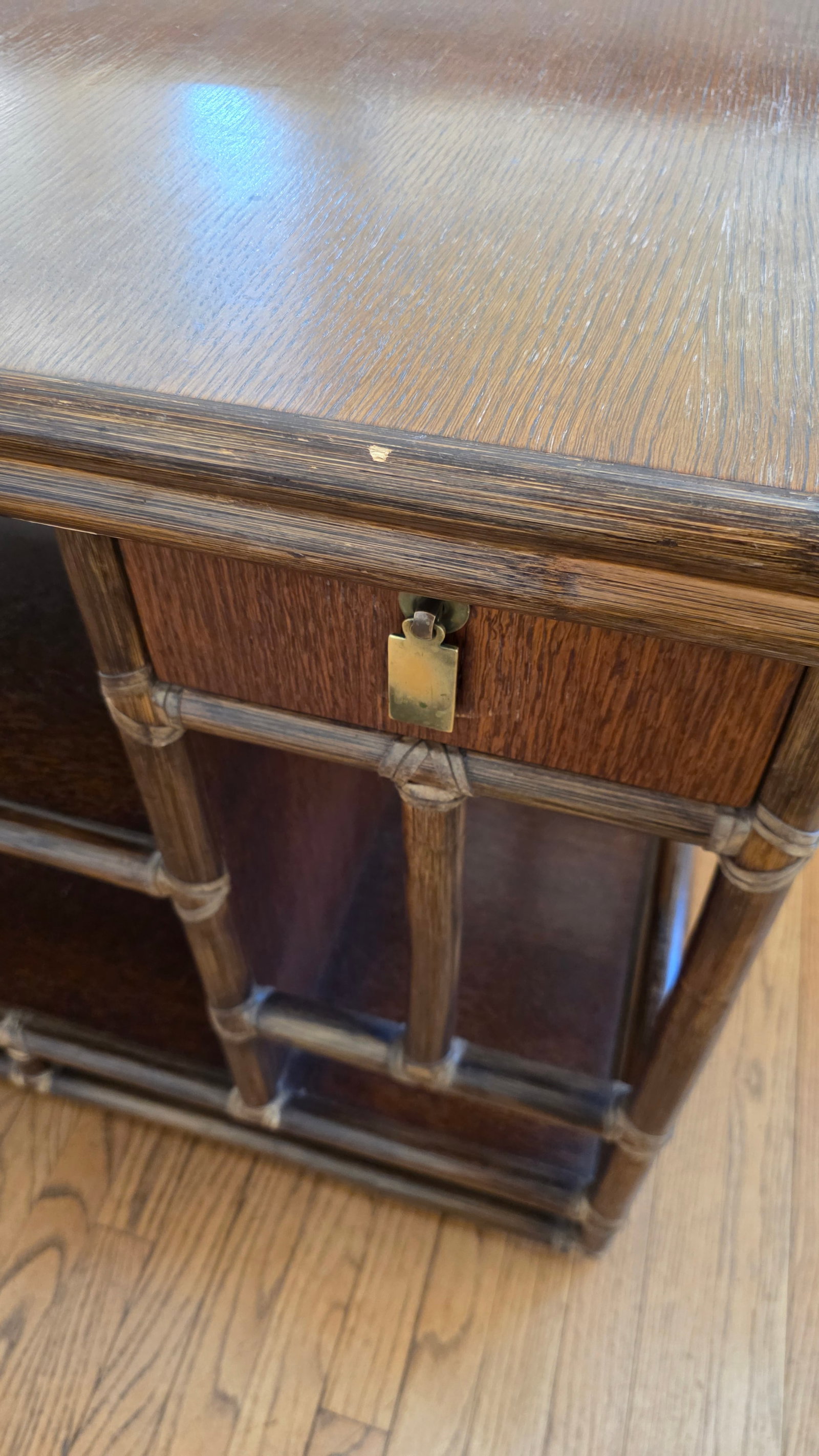 MCM 70's Era McGuire Faux Bamboo Bar Cart - 8