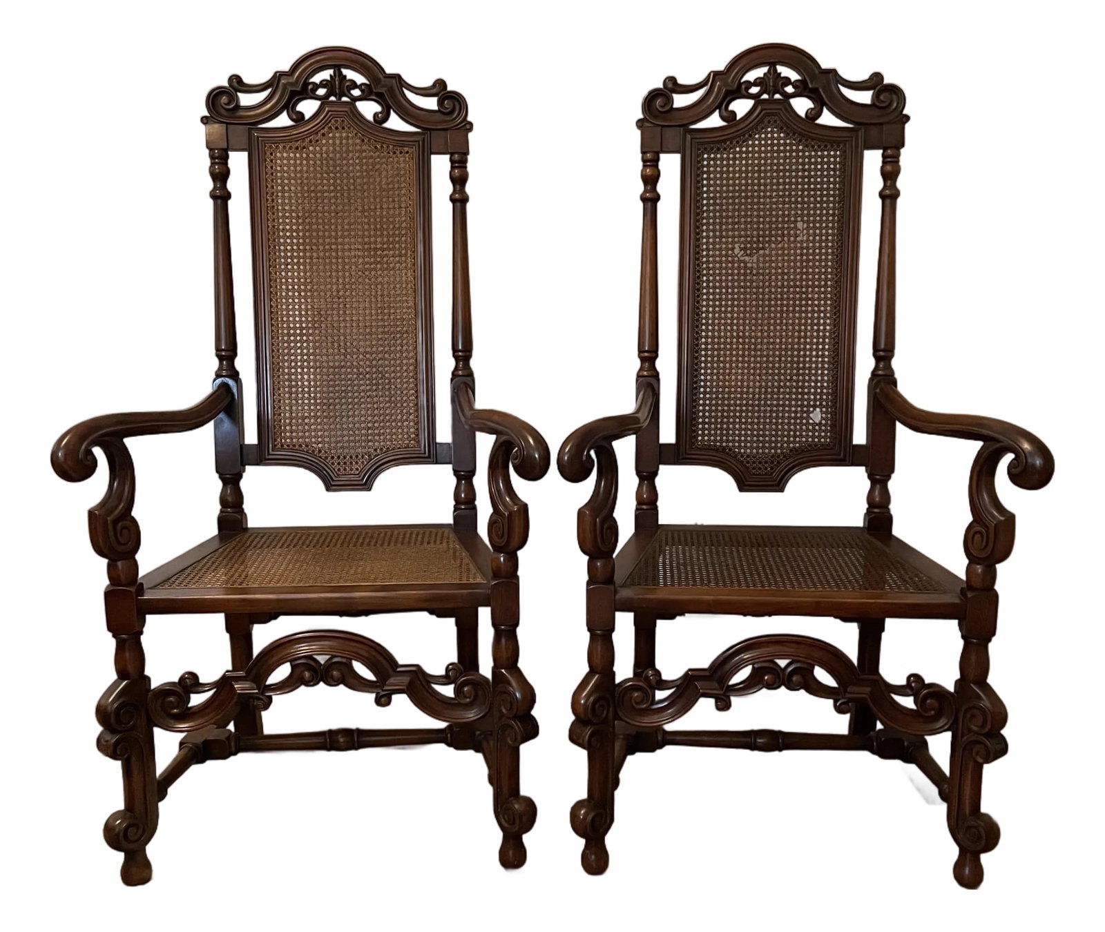 Reduced Pair Carved Oak Throne Chair Antique Hall Chairs (1 of 13)