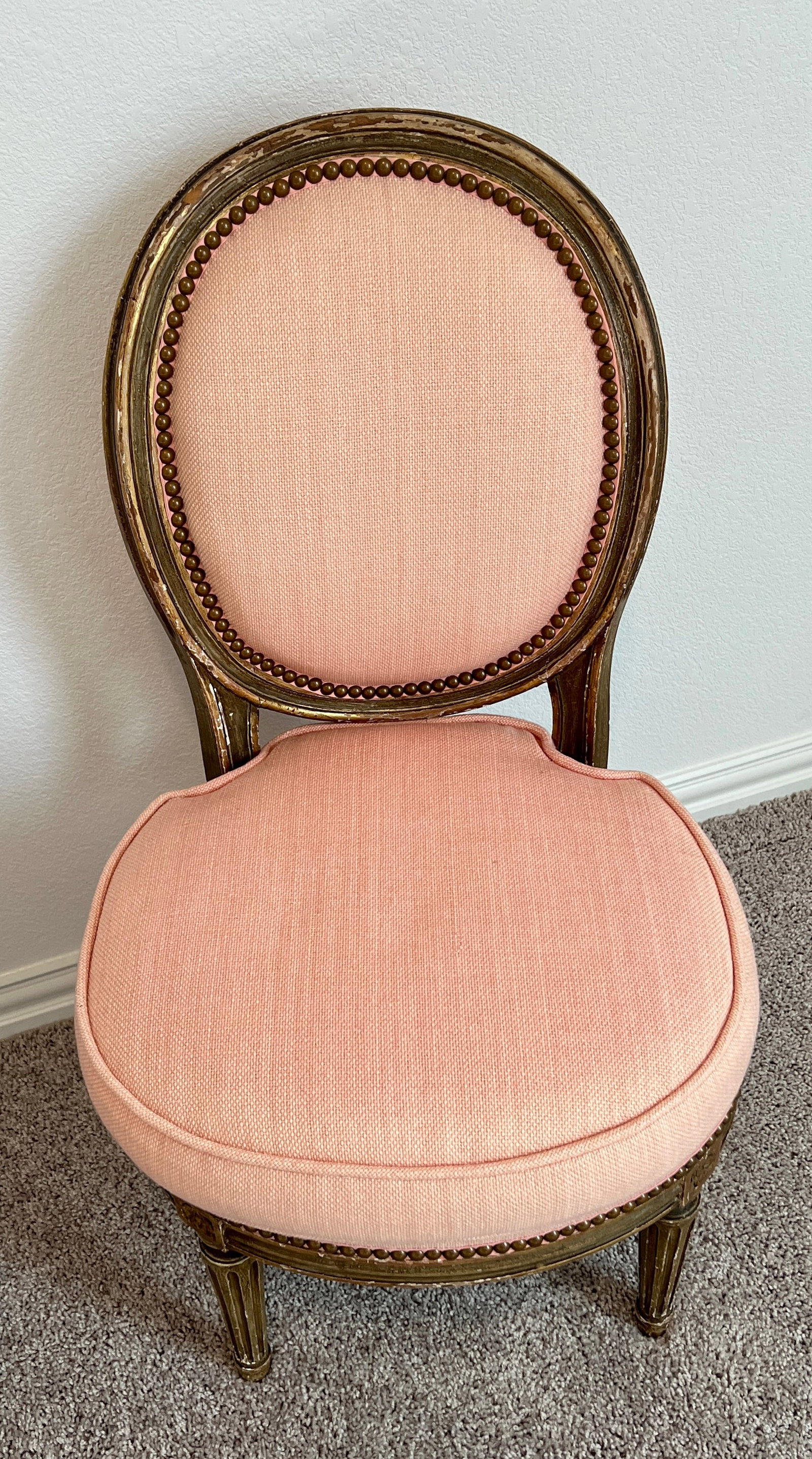 Antique Pair of French Louis XVI Parcel-Gilt Petite Boudoir Slipper Chairs - 4