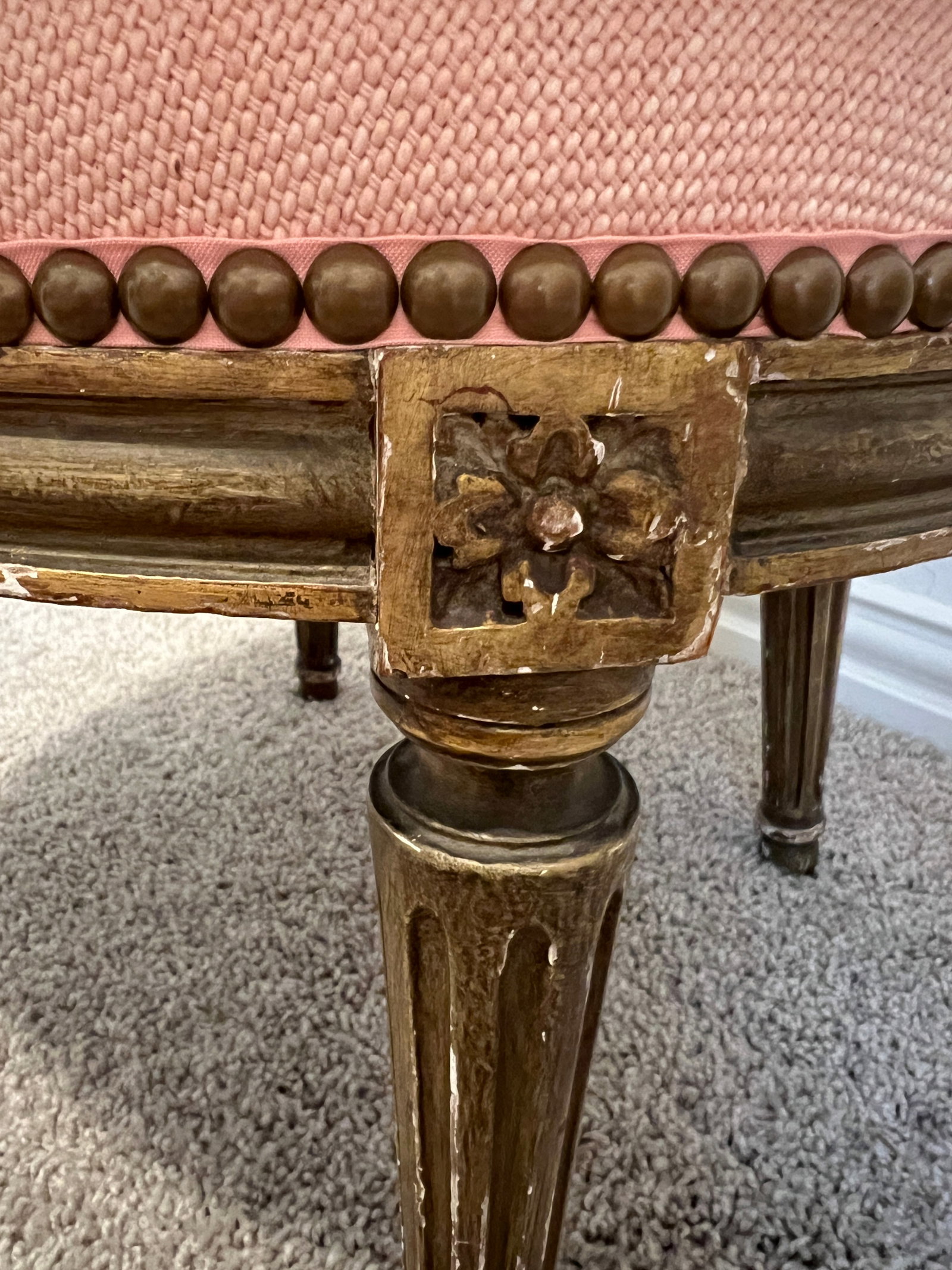 Antique Pair of French Louis XVI Parcel-Gilt Petite Boudoir Slipper Chairs - 7