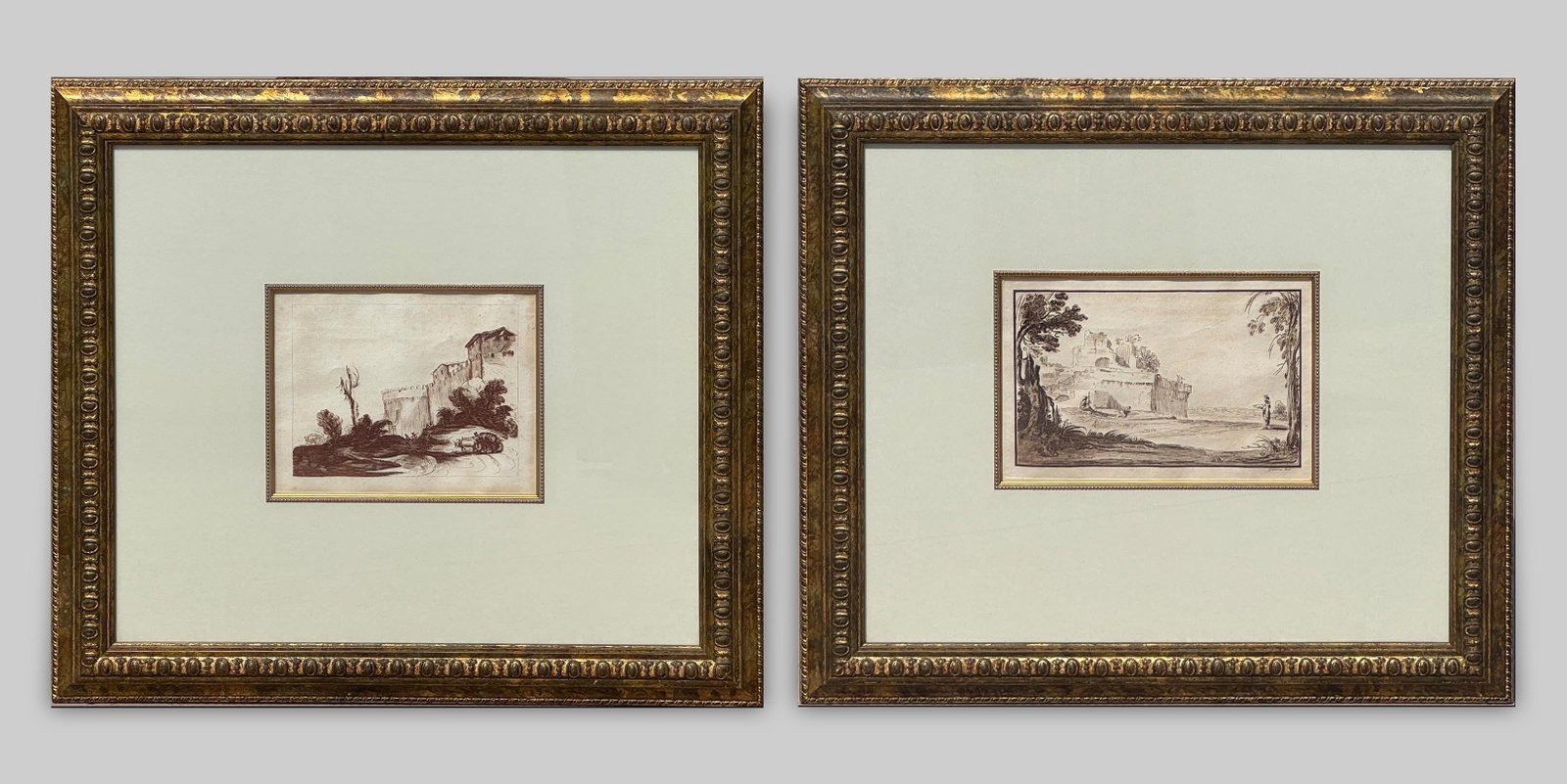 Pair of 18th-Century Italian Landscape Engravings After Guercino, James Basire, 1764 - 2