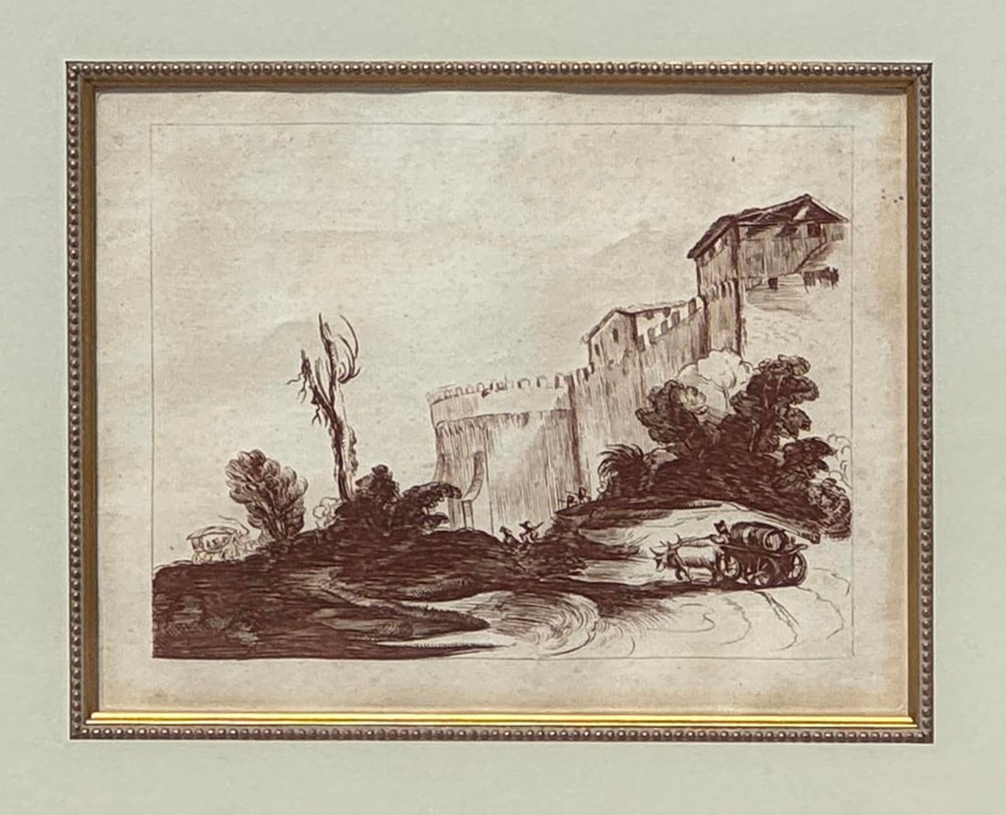 Pair of 18th-Century Italian Landscape Engravings After Guercino, James Basire, 1764 - 5