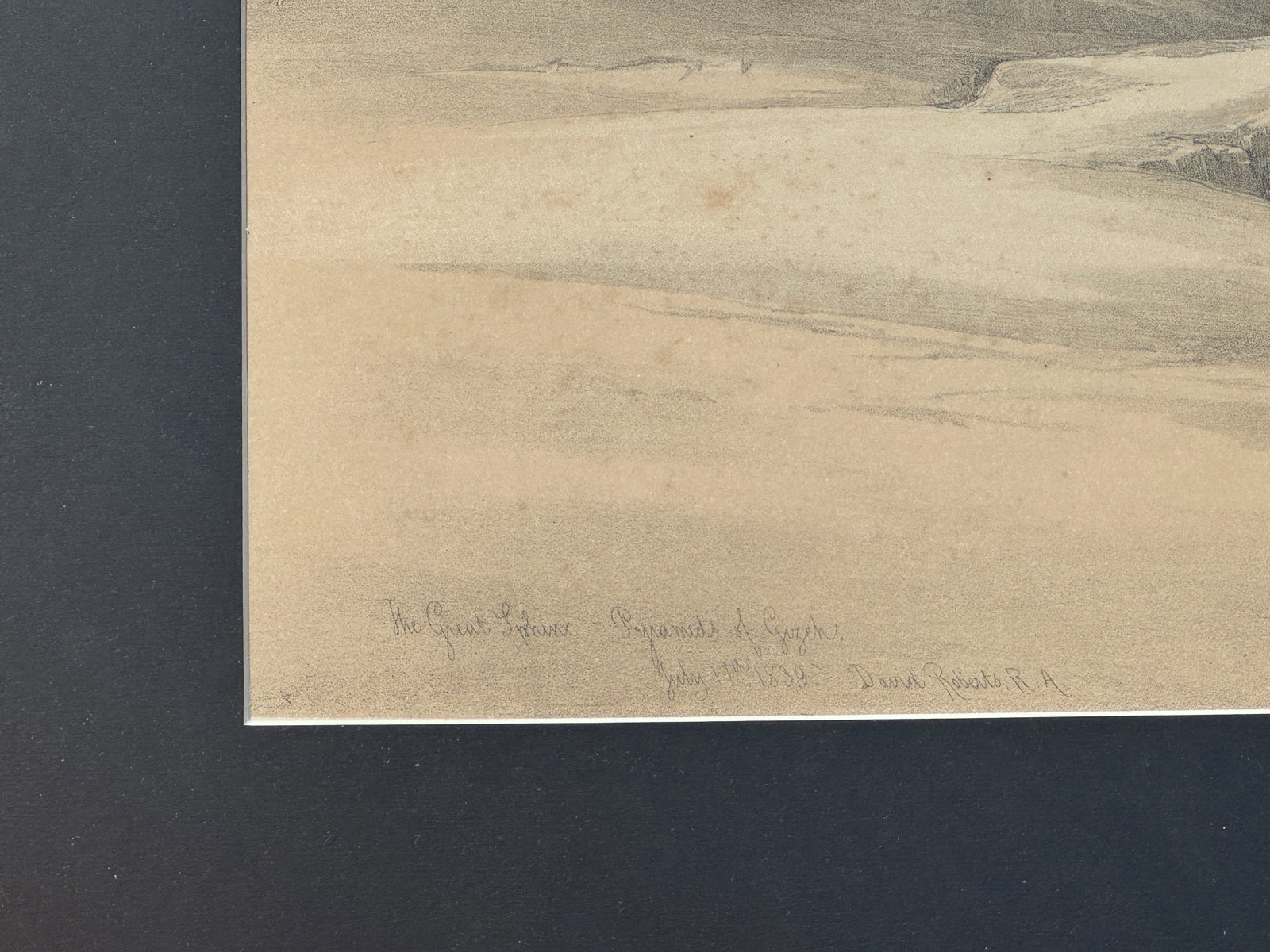 David Roberts Hand-Colored Egypt Lithograph - The Great Sphinx, Pyramids of Gizeh - 19th Century - 4