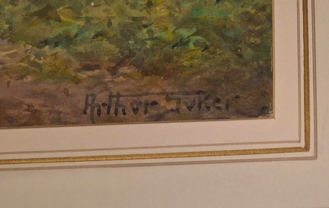 Berry Pomeroy Castle - Original Watercolor by Arthur Suker (1857-1940) - 4
