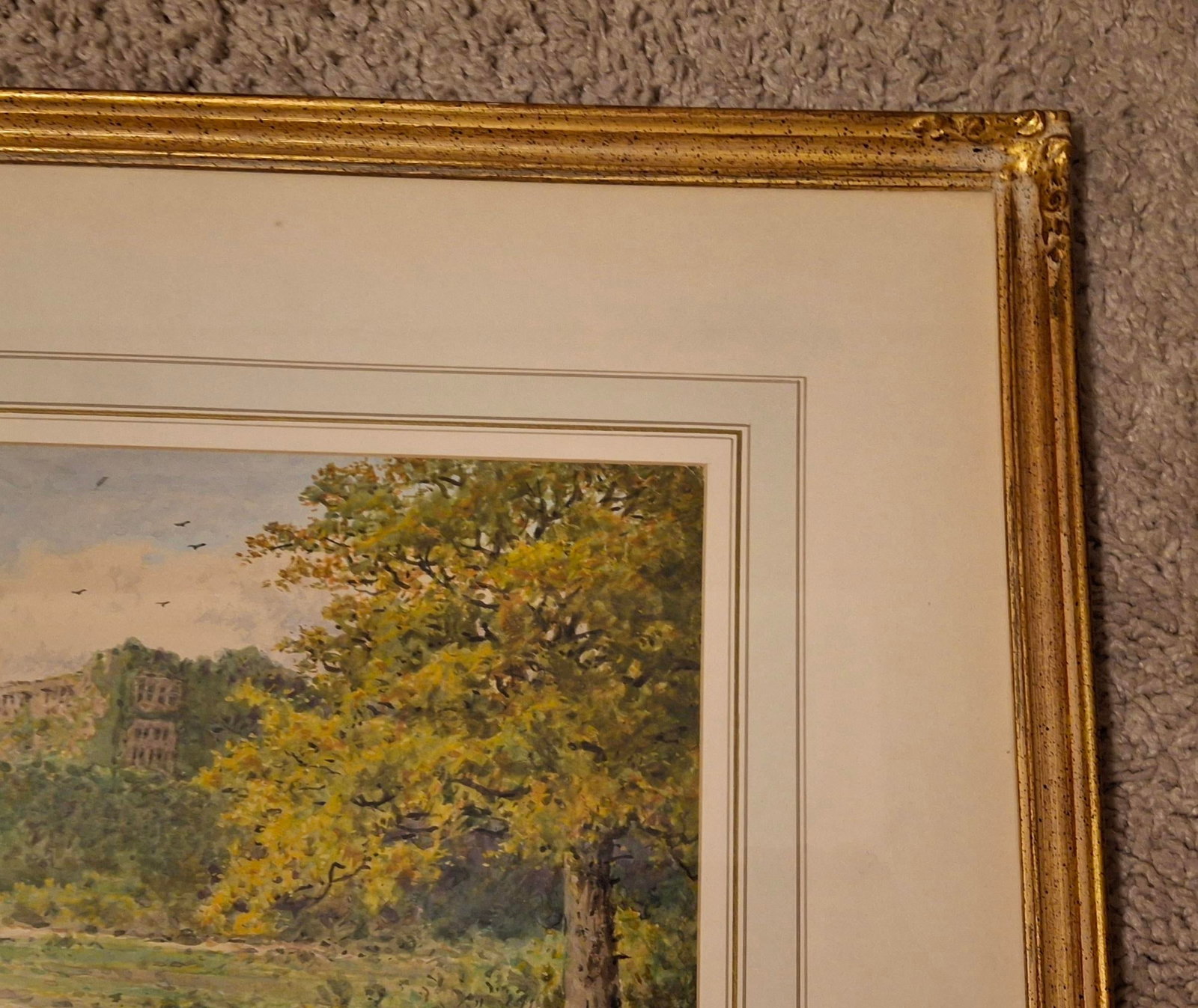 Berry Pomeroy Castle - Original Watercolor by Arthur Suker (1857-1940) - 6