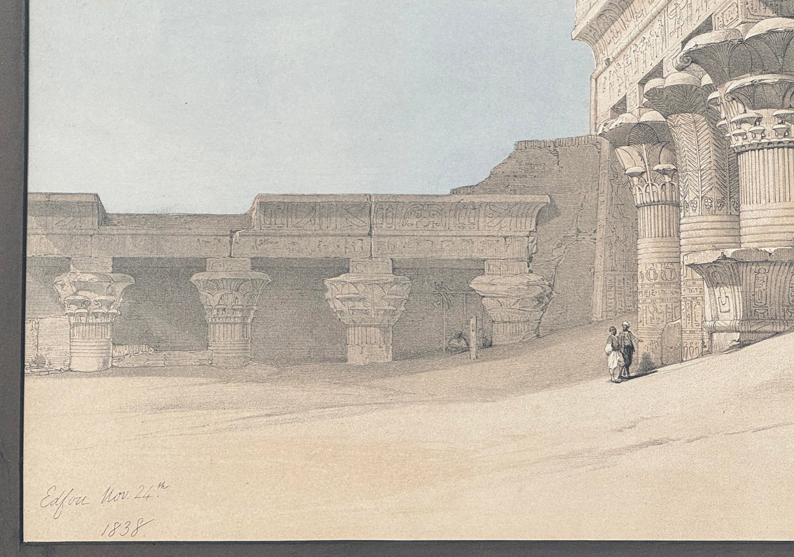 David Roberts Hand-Colored Egypt Lithograph - Temple of Edfu - 19th Century - 4