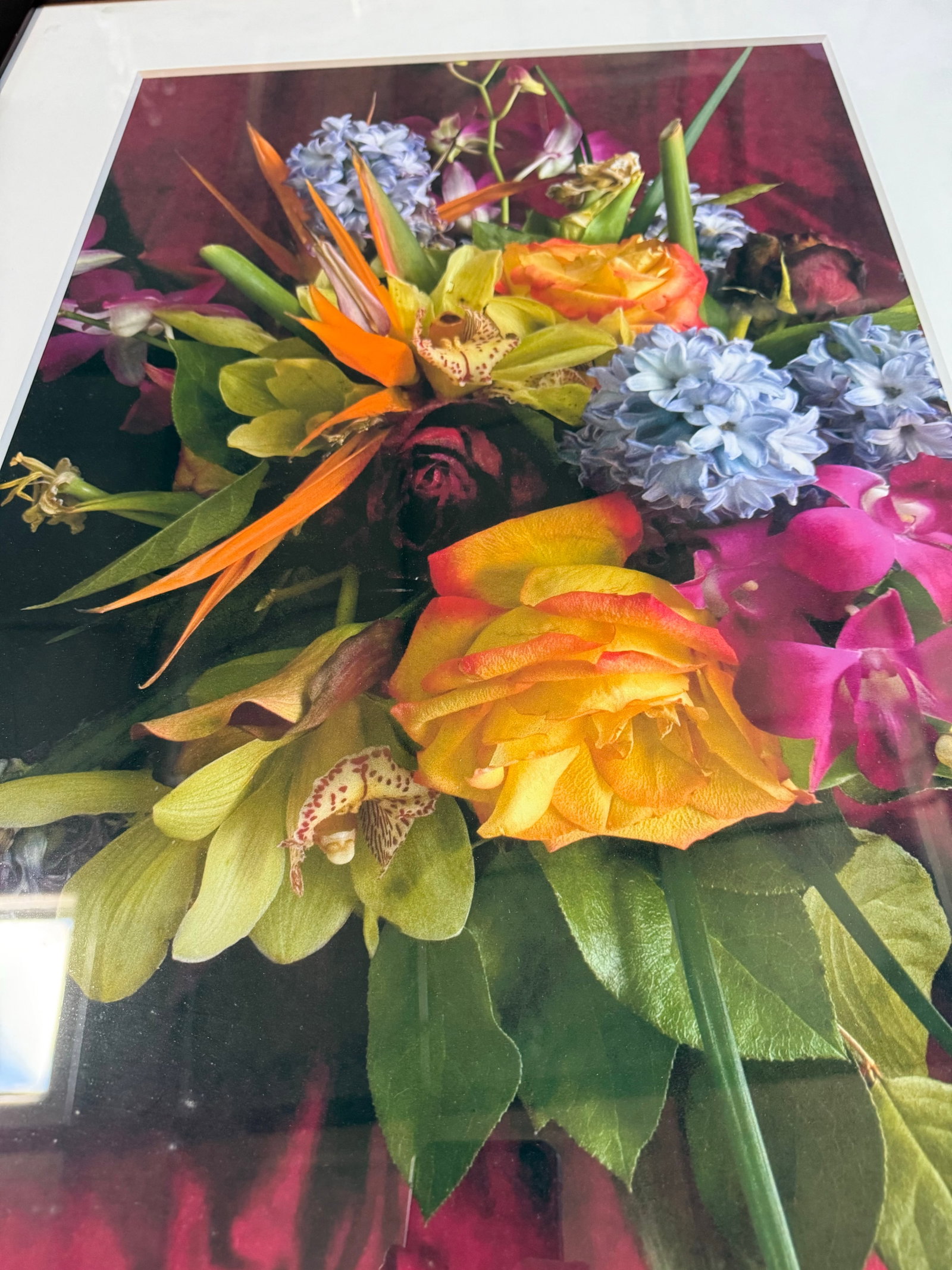 Large Phyllis Rose Framed Flowers Art Original Numbered 30/75 J.Pocker Frame - 4