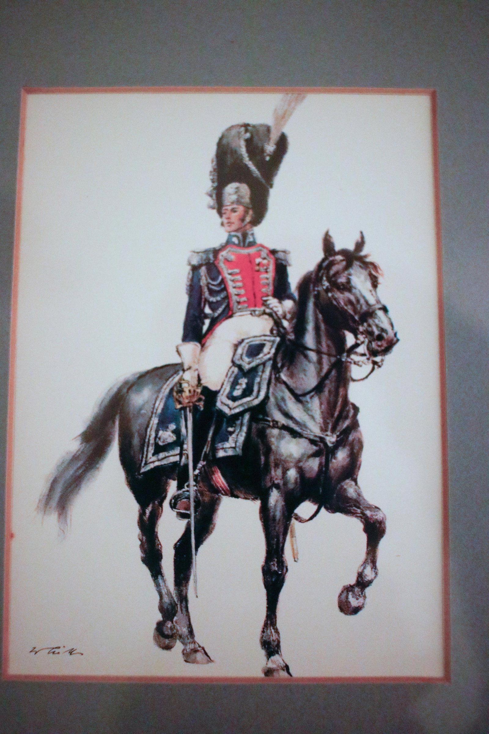 Set of Nine Framed Vintage Wolfgang Tritt Lithographs Depicting 18th C. Military Uniforms - 11