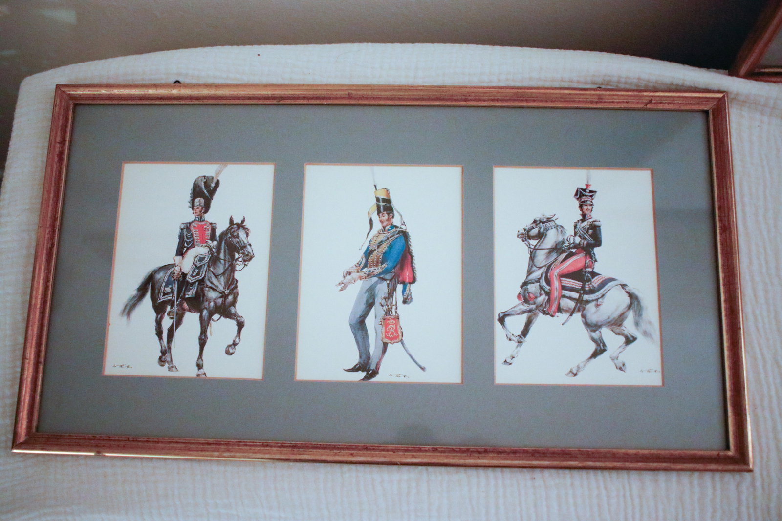 Set of Nine Framed Vintage Wolfgang Tritt Lithographs Depicting 18th C. Military Uniforms - 3