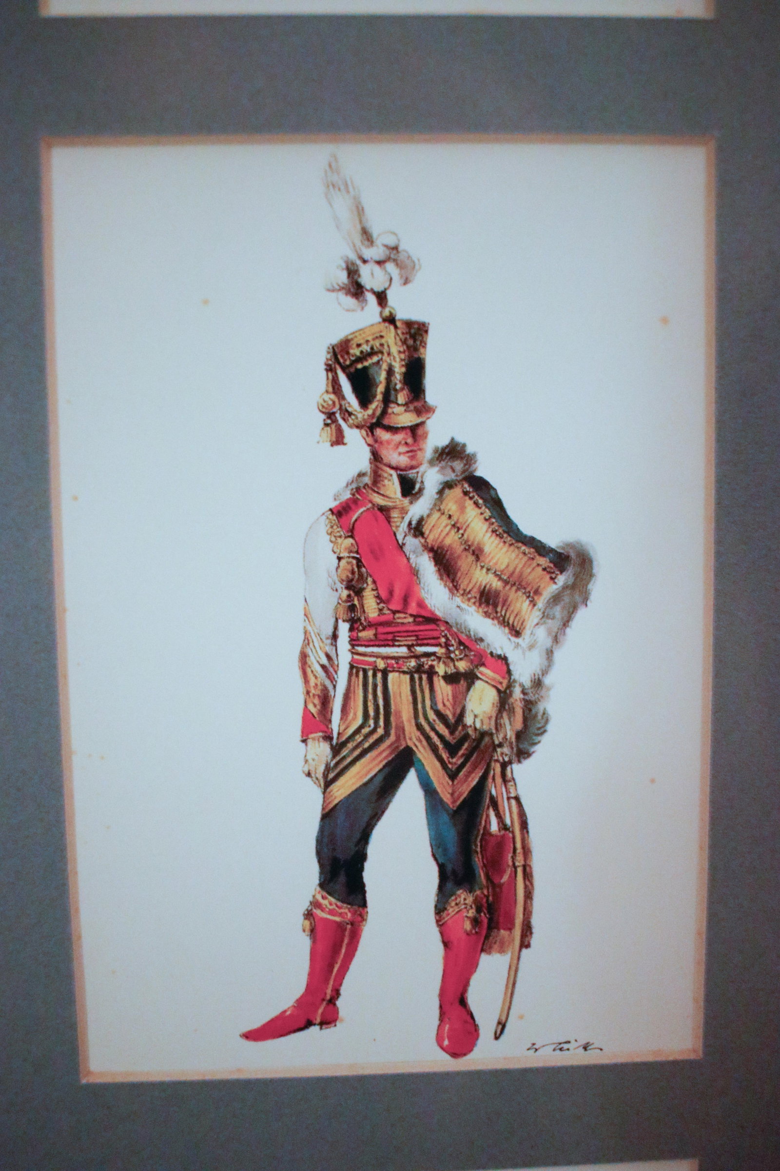 Set of Nine Framed Vintage Wolfgang Tritt Lithographs Depicting 18th C. Military Uniforms - 8