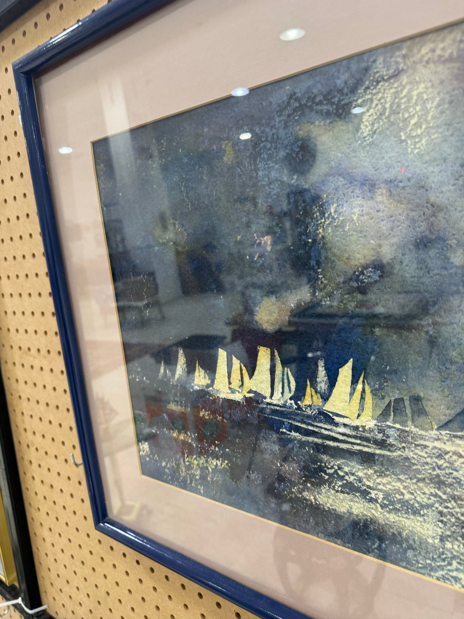 Vintage Sailboat Seascape Painting Signed by Artist Framed - 4