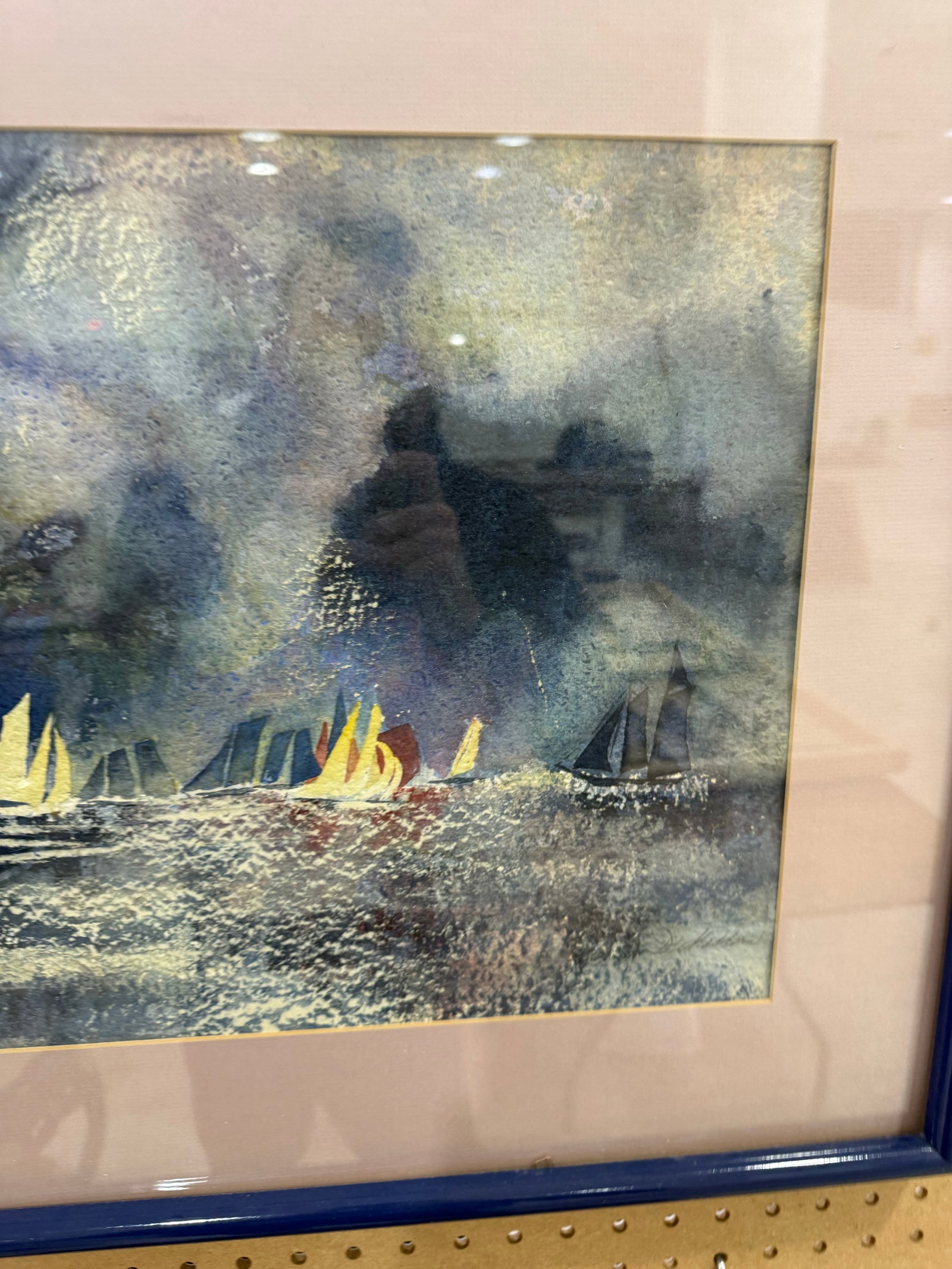 Vintage Sailboat Seascape Painting Signed by Artist Framed - 5