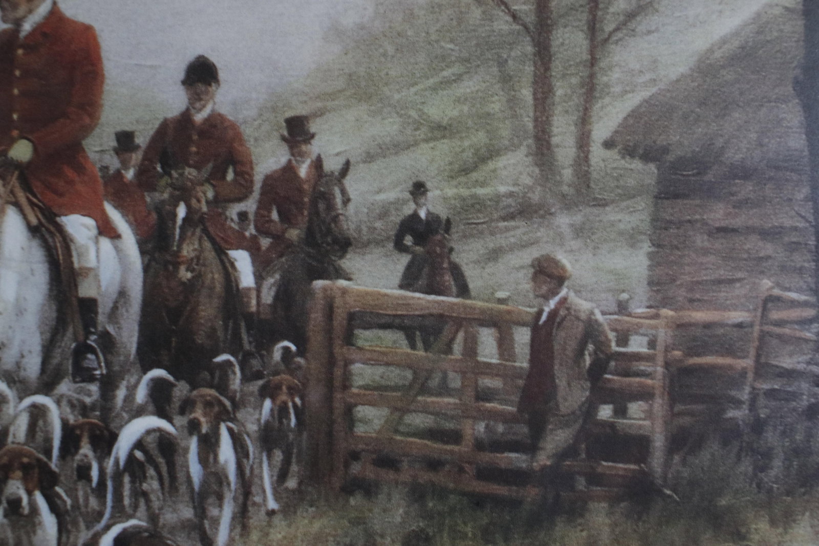 Vintage Lithograph of a British Fox Hunting Scene "The Pink of Condition" by George Wright - 6