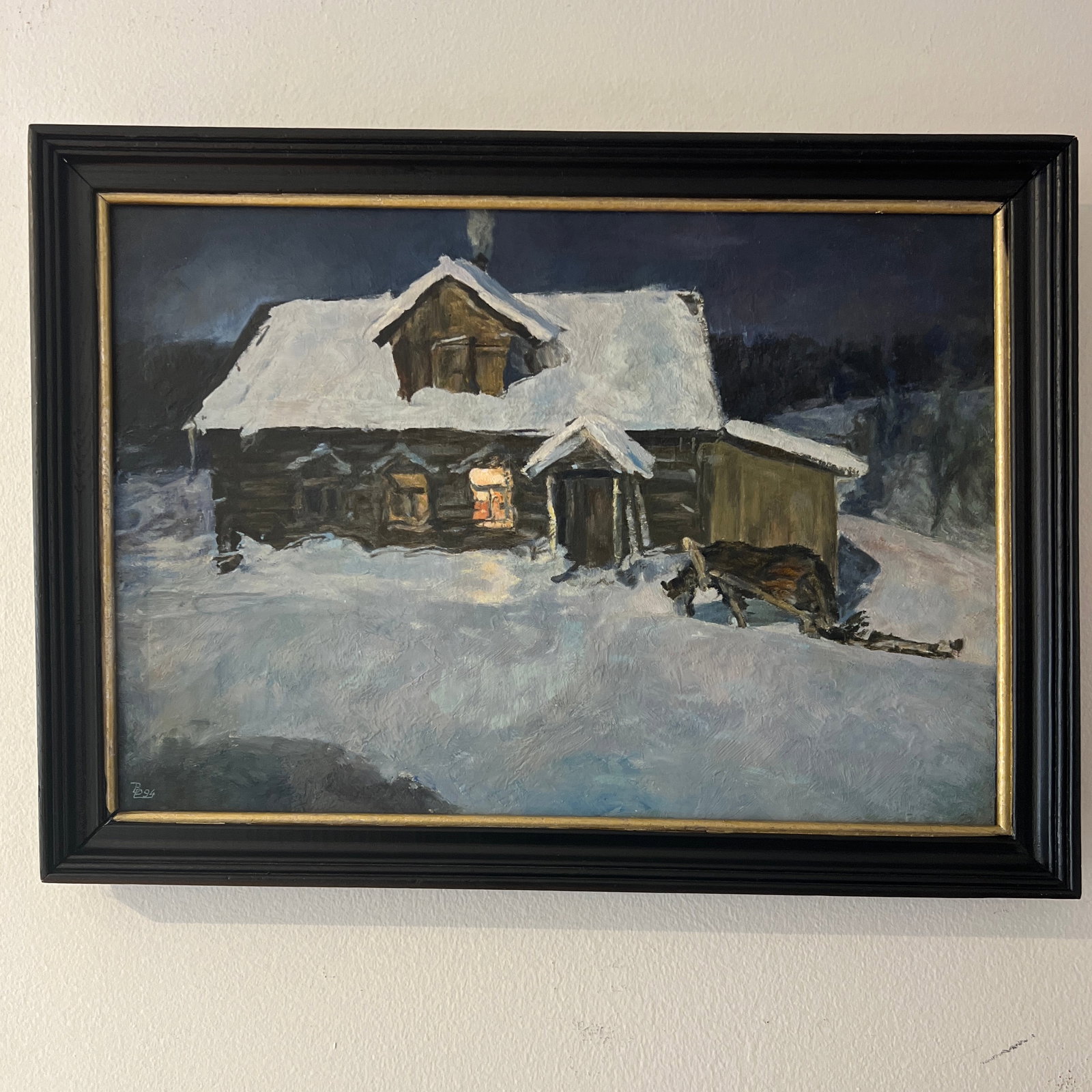 20th Century Eurooean School Oil on Canvason Board by V.Rozhkov Artist Titled Night Is Coming Made i - 2