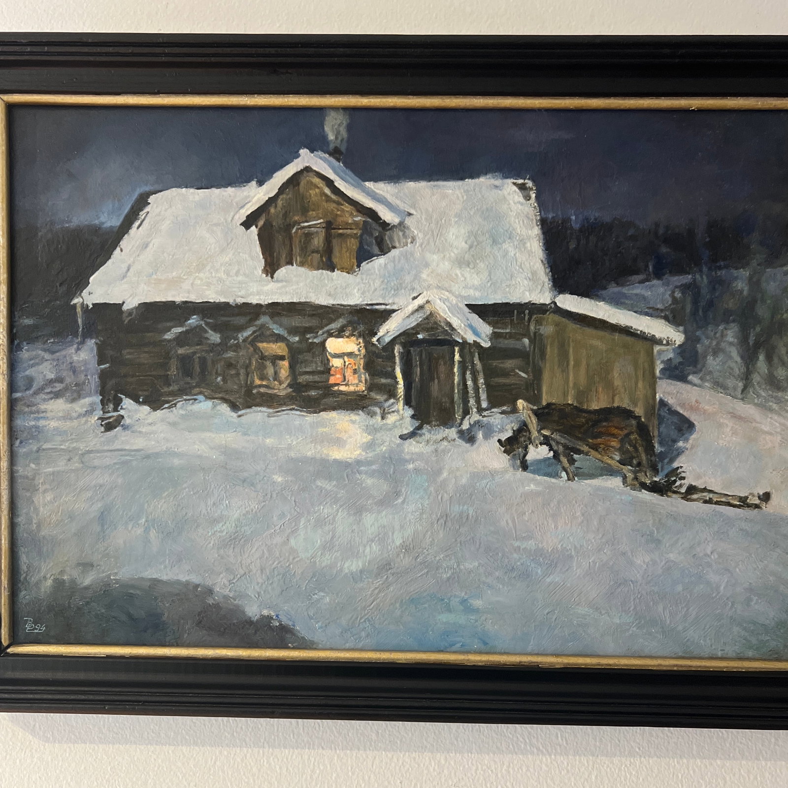 20th Century Eurooean School Oil on Canvason Board by V.Rozhkov Artist Titled Night Is Coming Made i - 3