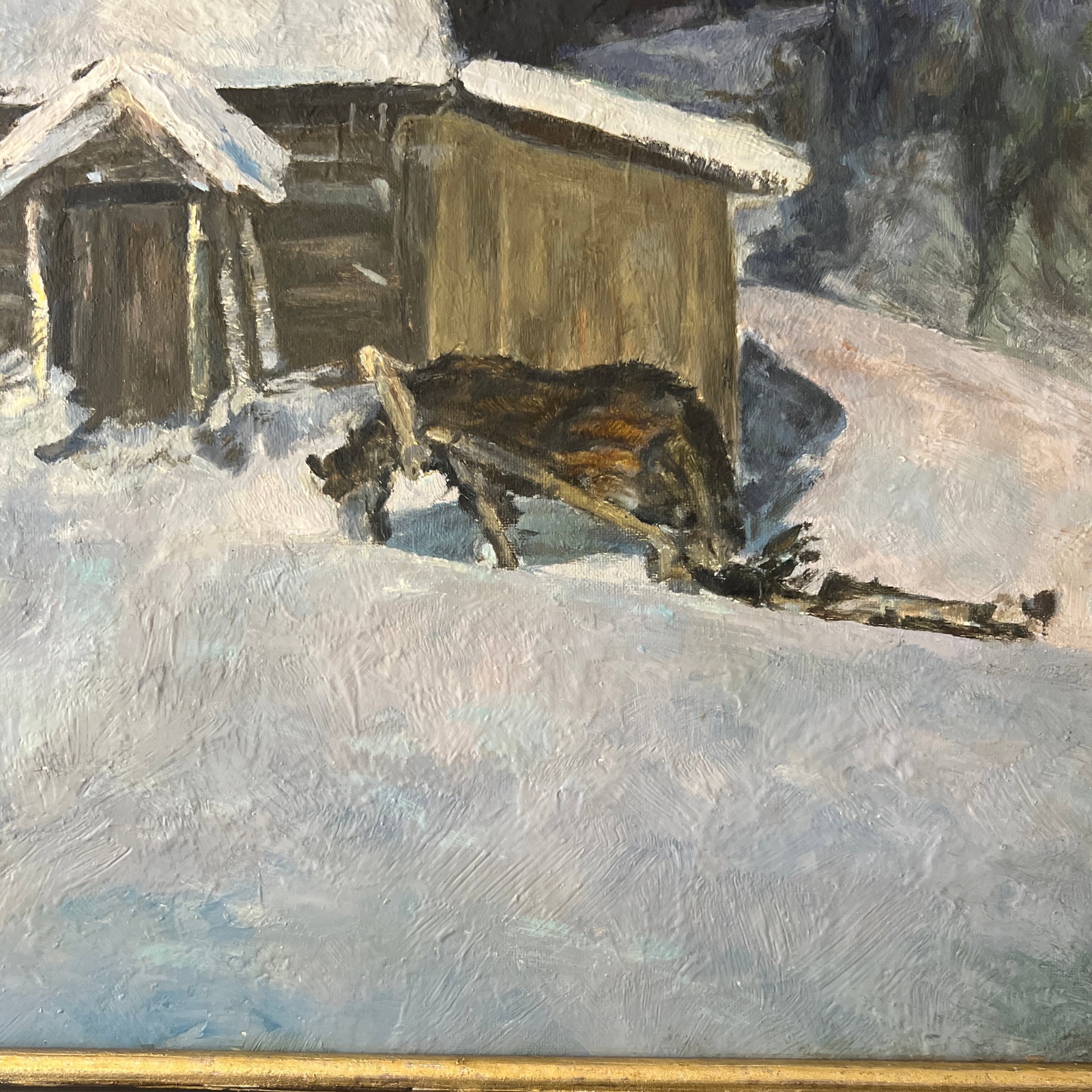 20th Century Eurooean School Oil on Canvason Board by V.Rozhkov Artist Titled Night Is Coming Made i - 4