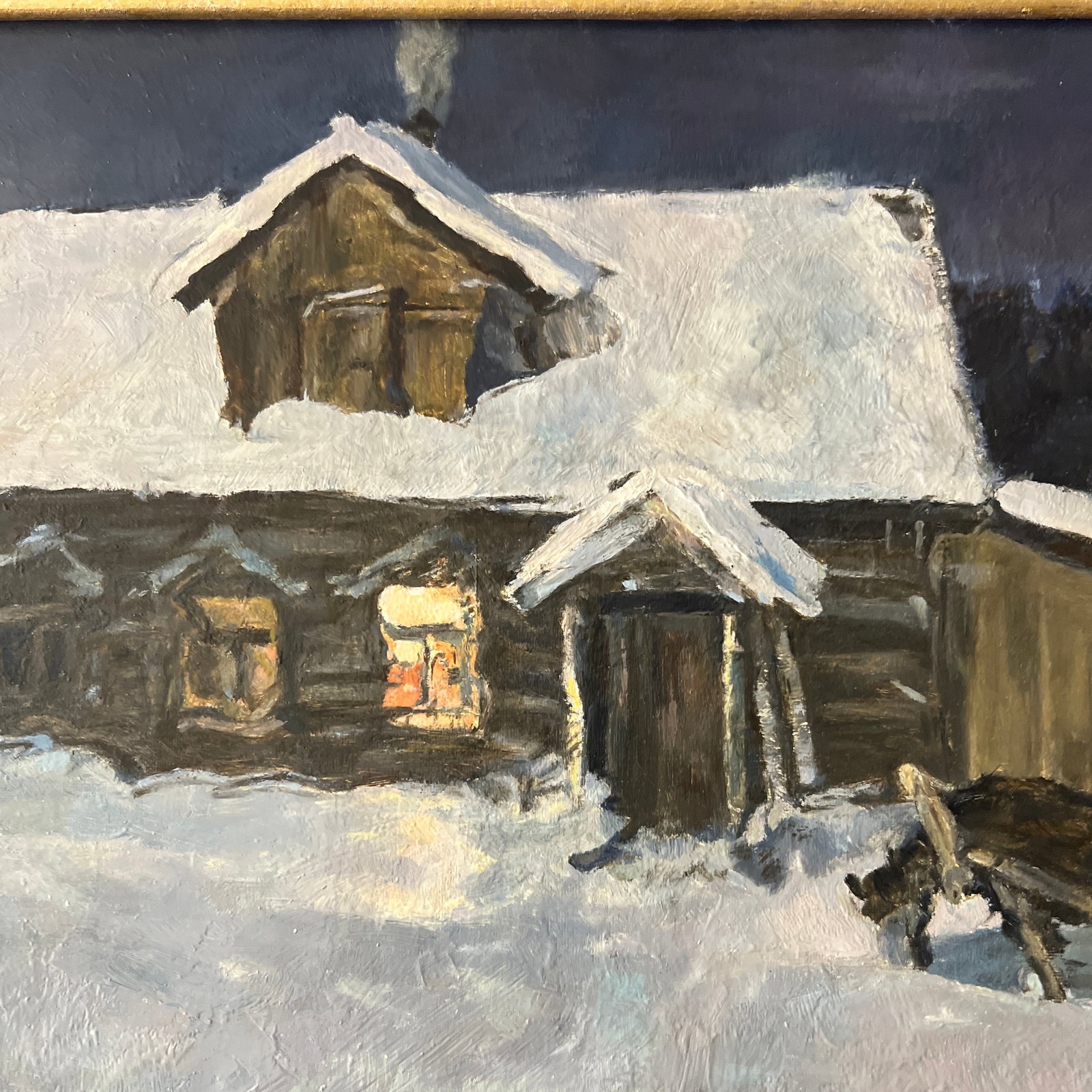 20th Century Eurooean School Oil on Canvason Board by V.Rozhkov Artist Titled Night Is Coming Made i - 5