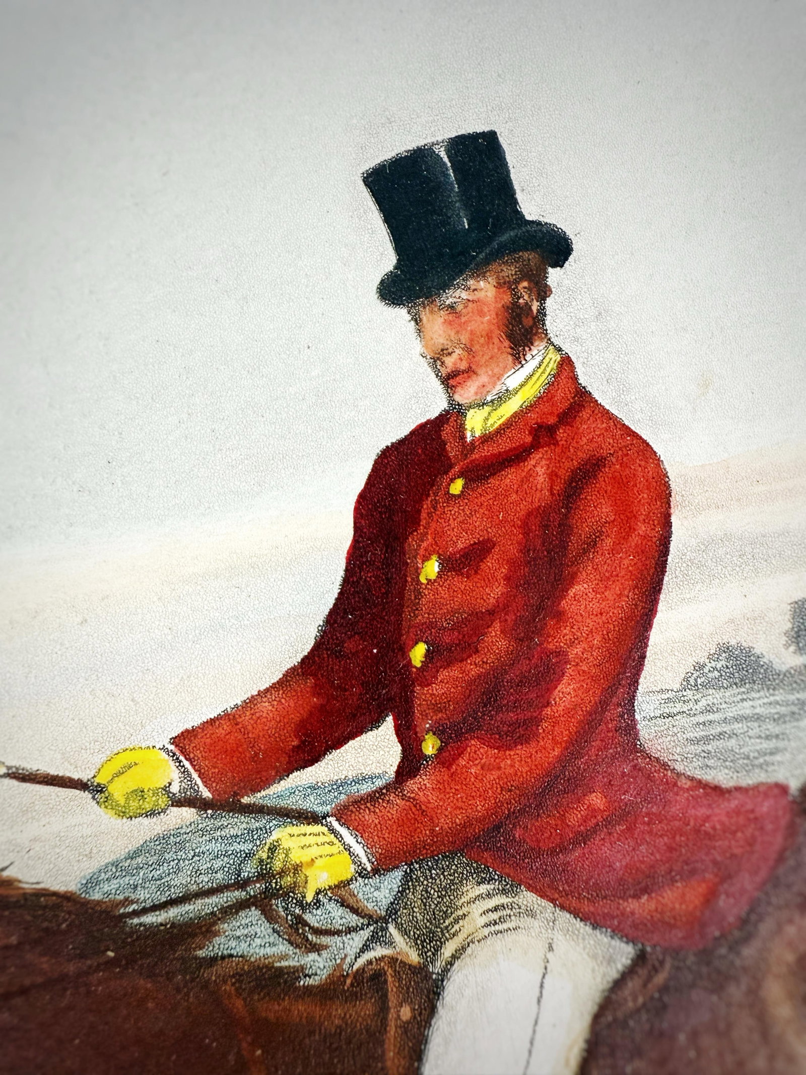 1883 g.p. McQueen English Fox Hunting "Full Cry" Hand Colored c.r. Stock Engraving Artwork - 3