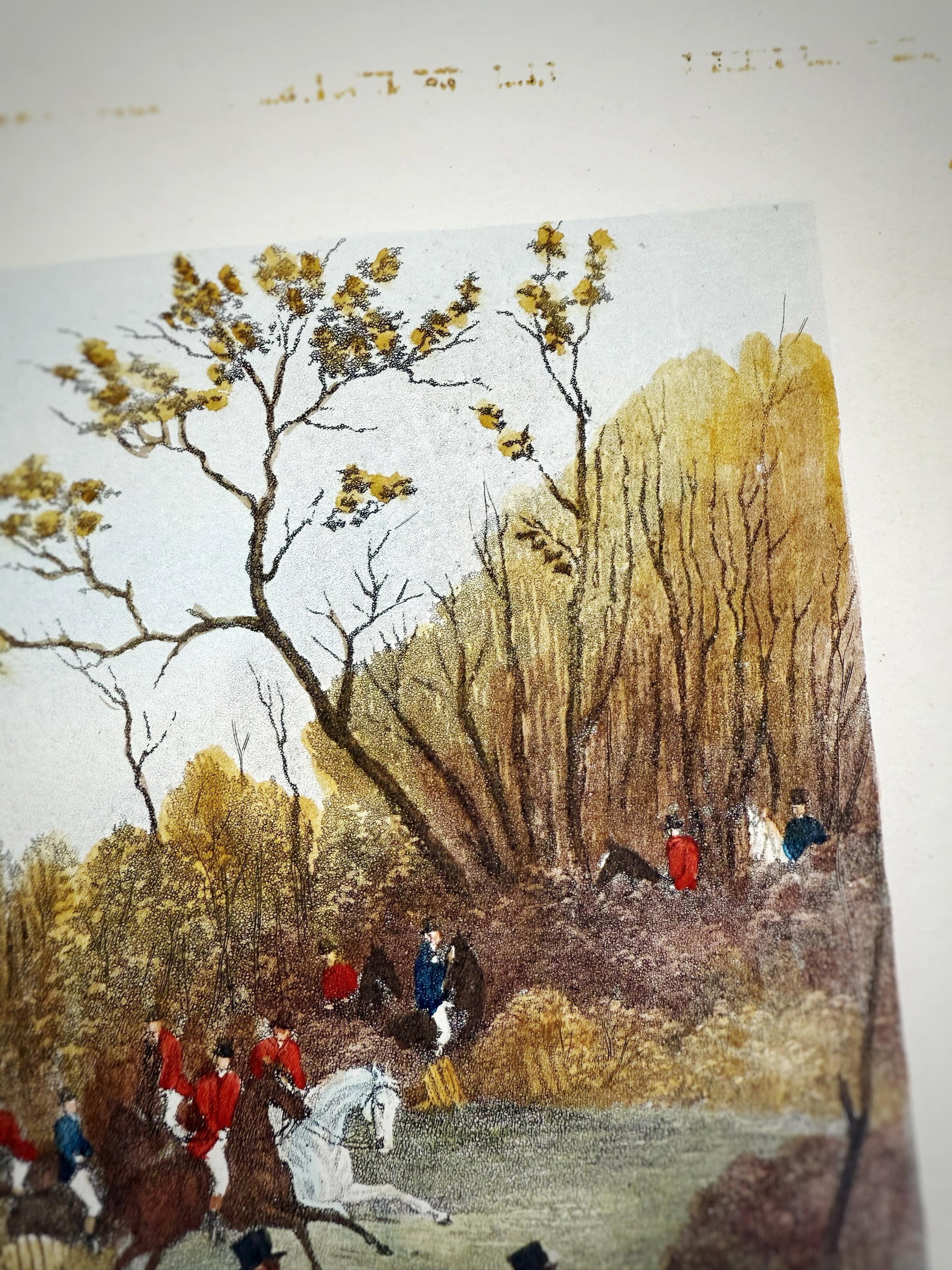 1883 g.p. McQueen English Fox Hunting "Full Cry" Hand Colored c.r. Stock Engraving Artwork - 9