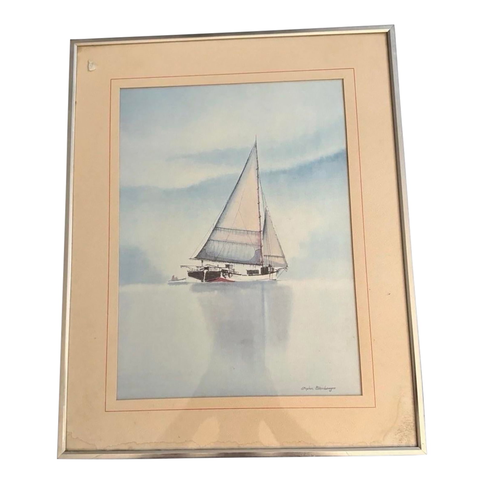 1970s Stephen Bleinberger Vintage Framed Print Signed Framed (1 of 6)