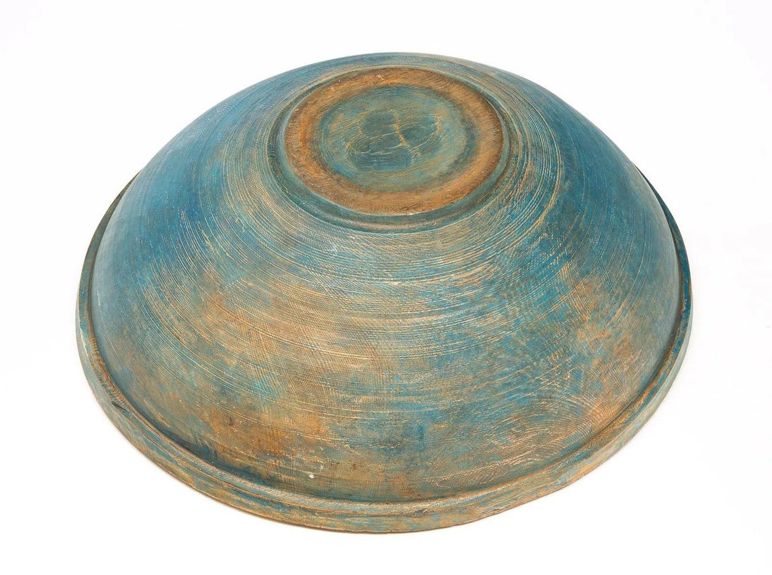 Turned Ash Bowl With Original 19th Century Paint (26") - 3