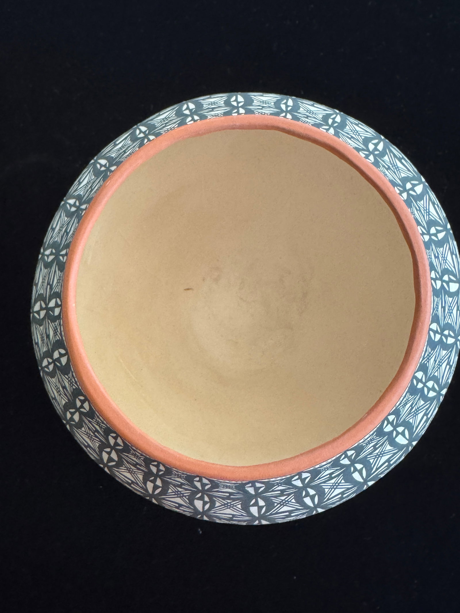 Acoma Pueblo Fine Line Pottery Jar by L. Antonio - Intricate Geometric Star Motif, Hand-Coiled, 7" - 10