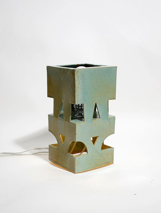 Contemporary Green Double-Bulbed Ceramic Table Lamp - 3