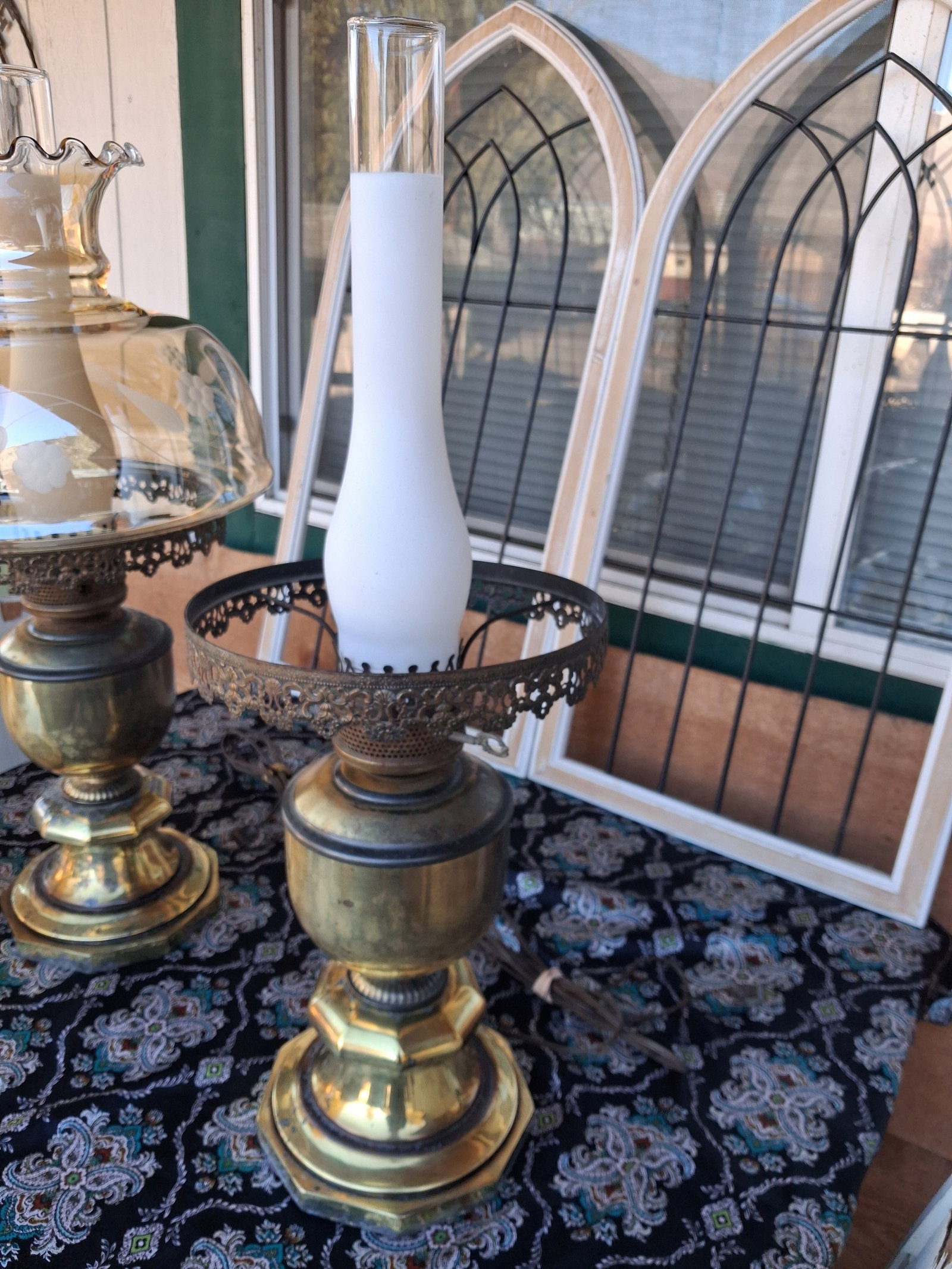 1900 Victorian Banquet Lamps. Matching - a Pair - 12