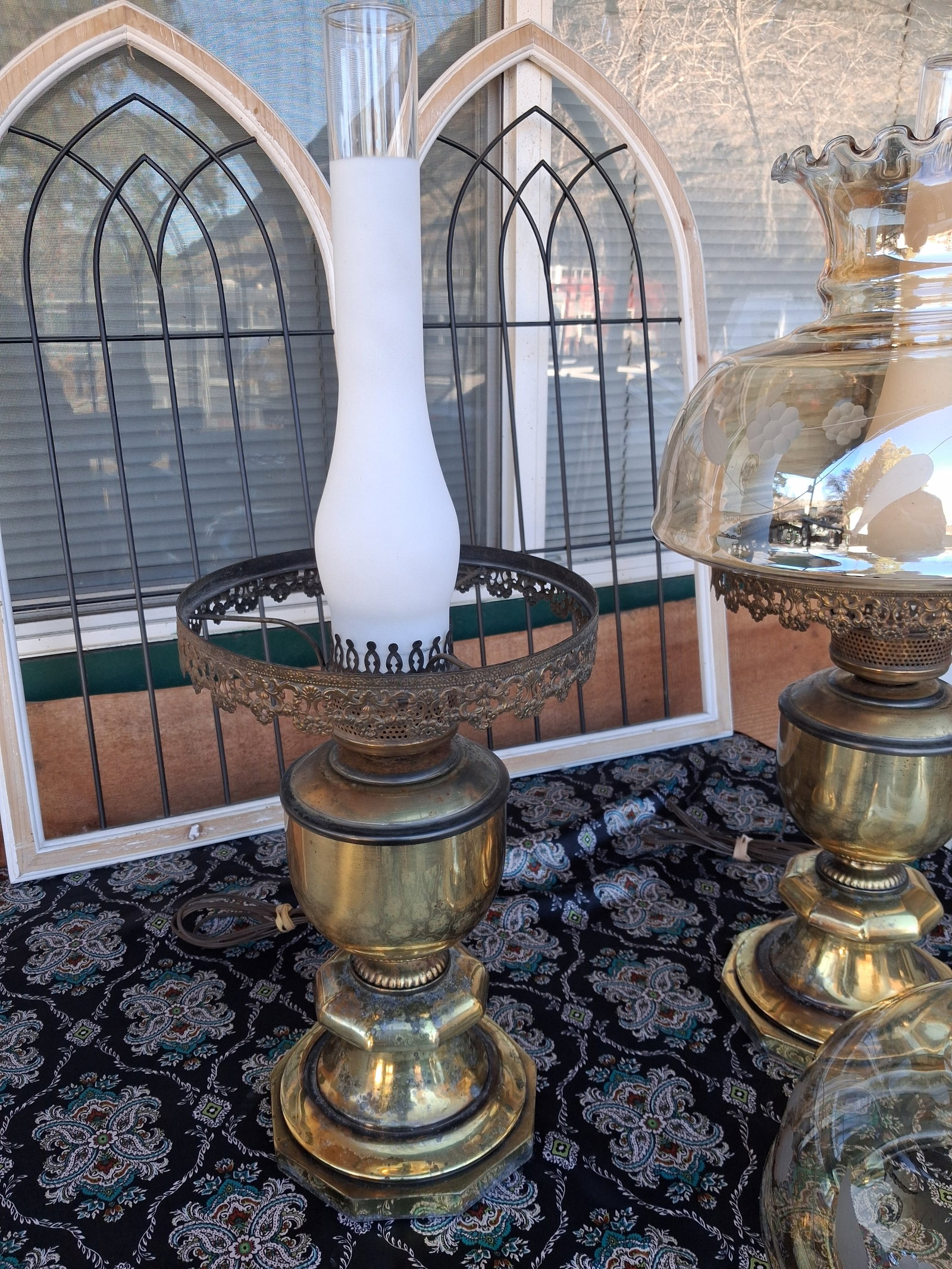 1900 Victorian Banquet Lamps. Matching - a Pair - 6