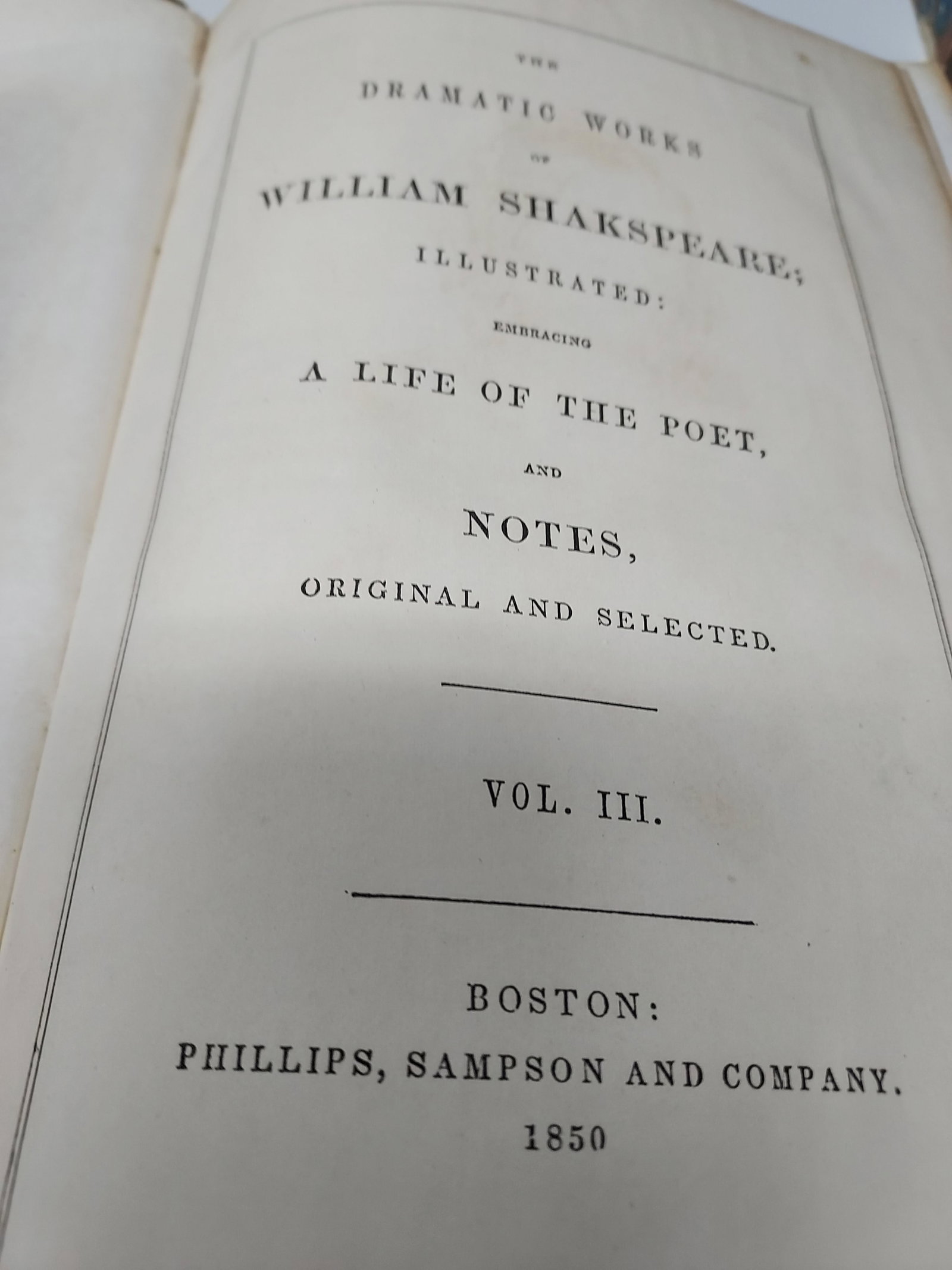 Shakespeare Complete Works Eight Volumes Published Boston Phillips Sampson & Co. 1850 - 10