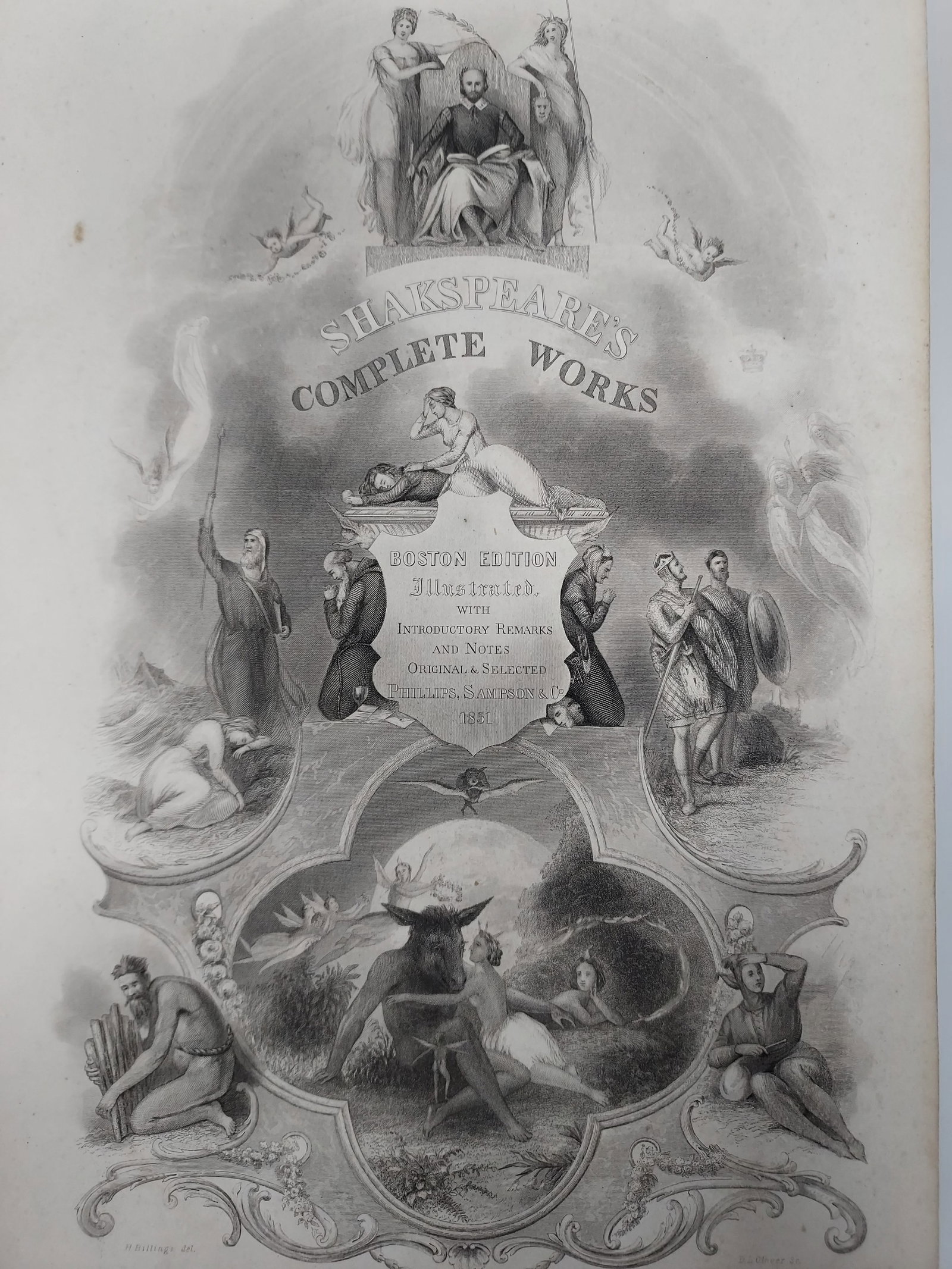 Shakespeare Complete Works Eight Volumes Published Boston Phillips Sampson & Co. 1850 - 6