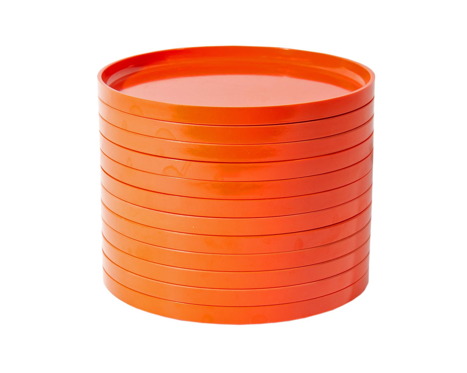 Orange Melamine Stackable Salad Plates, Set of 12 by Massimo Vignelli for Heller - 2