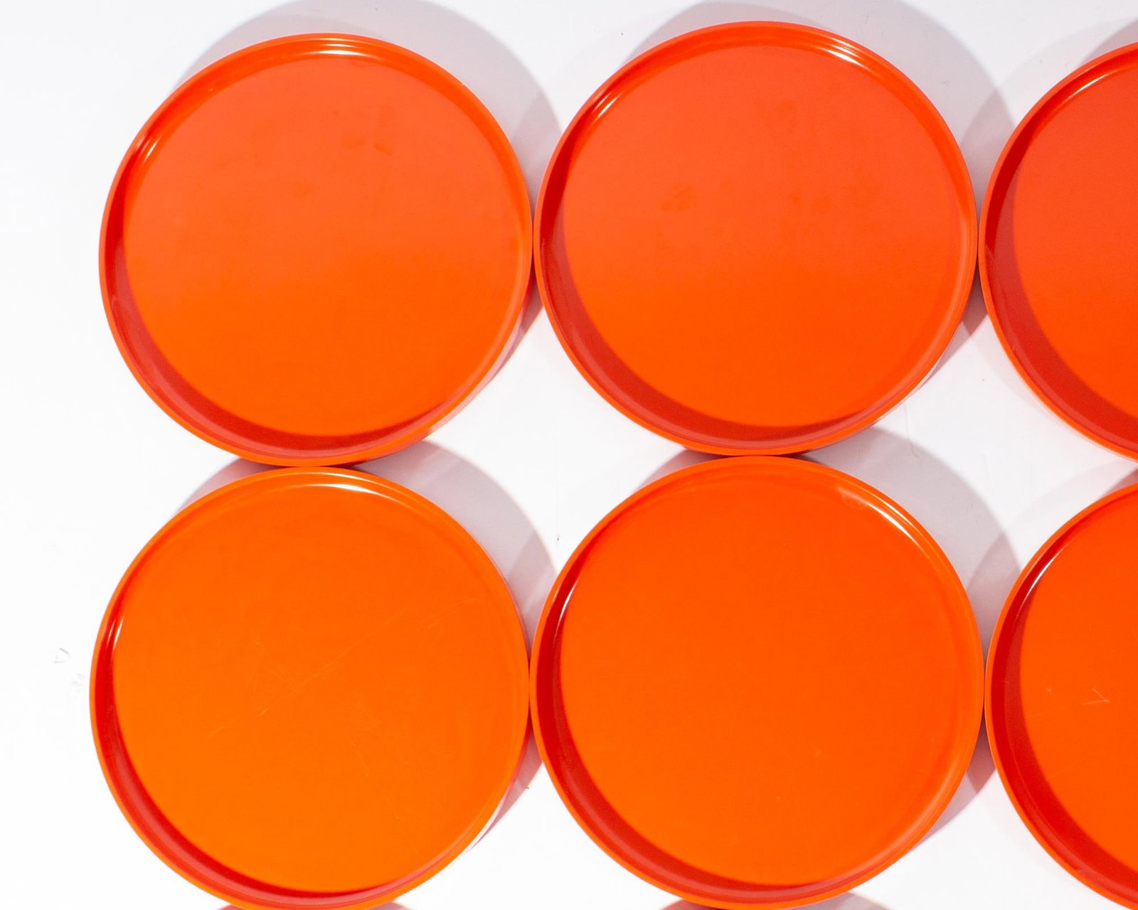 Orange Melamine Stackable Salad Plates, Set of 12 by Massimo Vignelli for Heller - 3