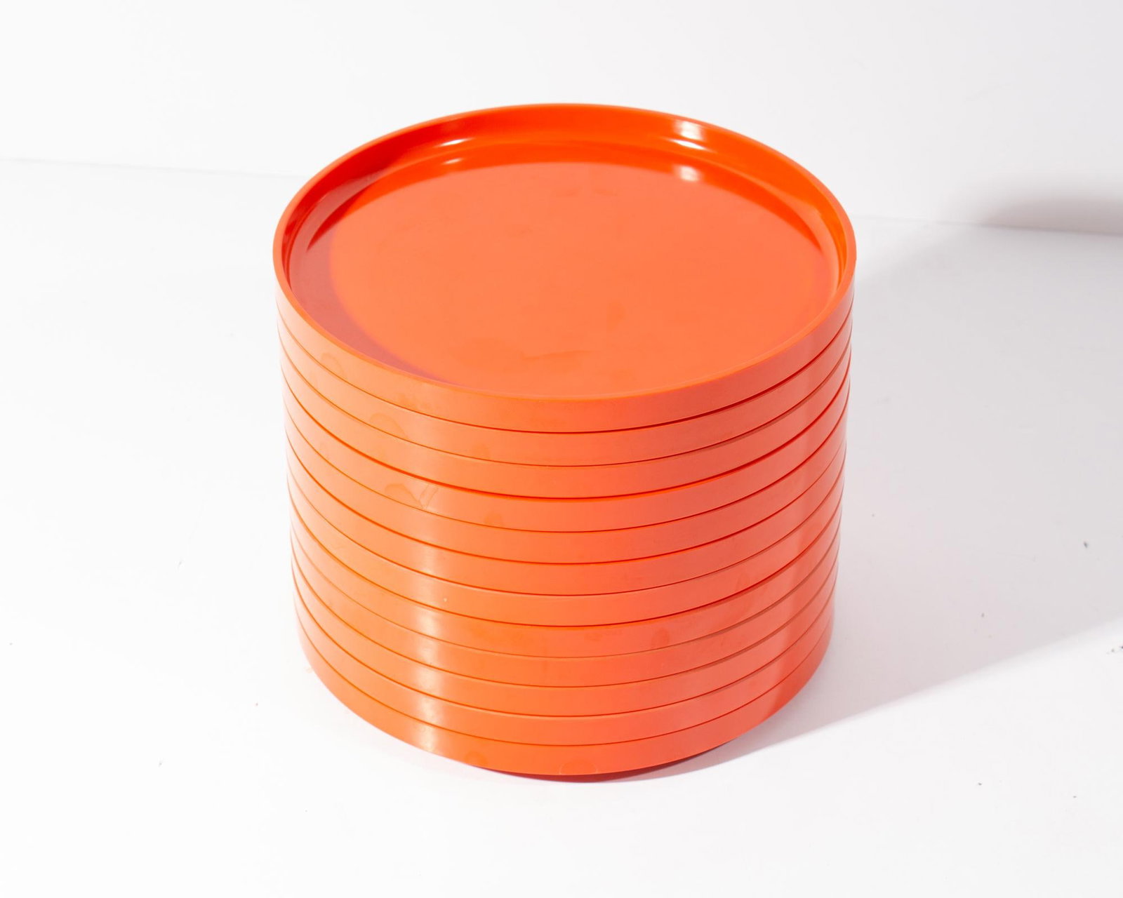 Orange Melamine Stackable Salad Plates, Set of 12 by Massimo Vignelli for Heller - 4