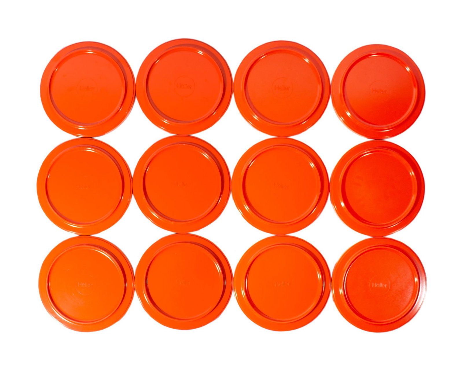 Orange Melamine Stackable Salad Plates, Set of 12 by Massimo Vignelli for Heller - 5